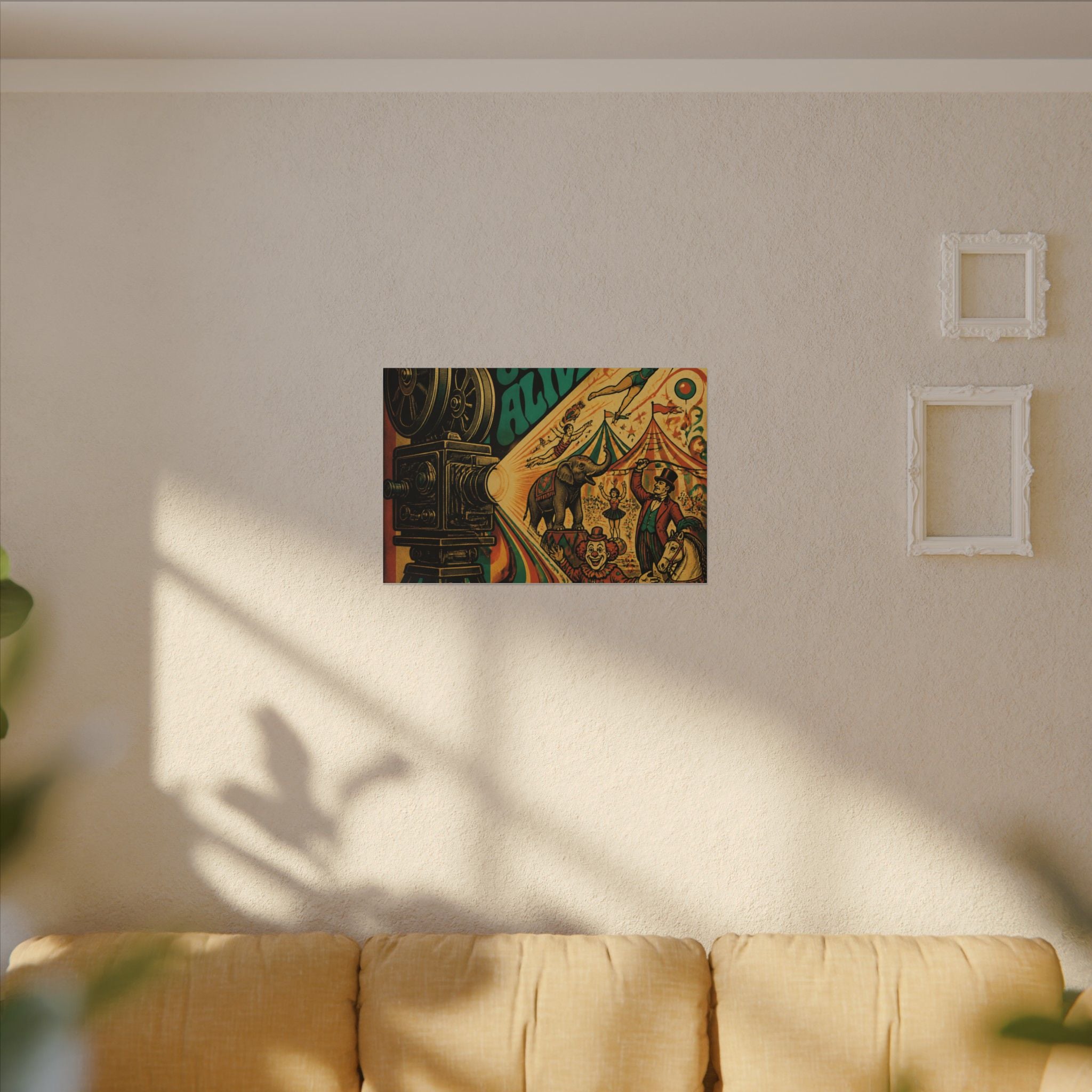 Film Camera Projector Show Wall Art Canvas 16×20 Psychedelic Cafe Decor Maximalist Print
