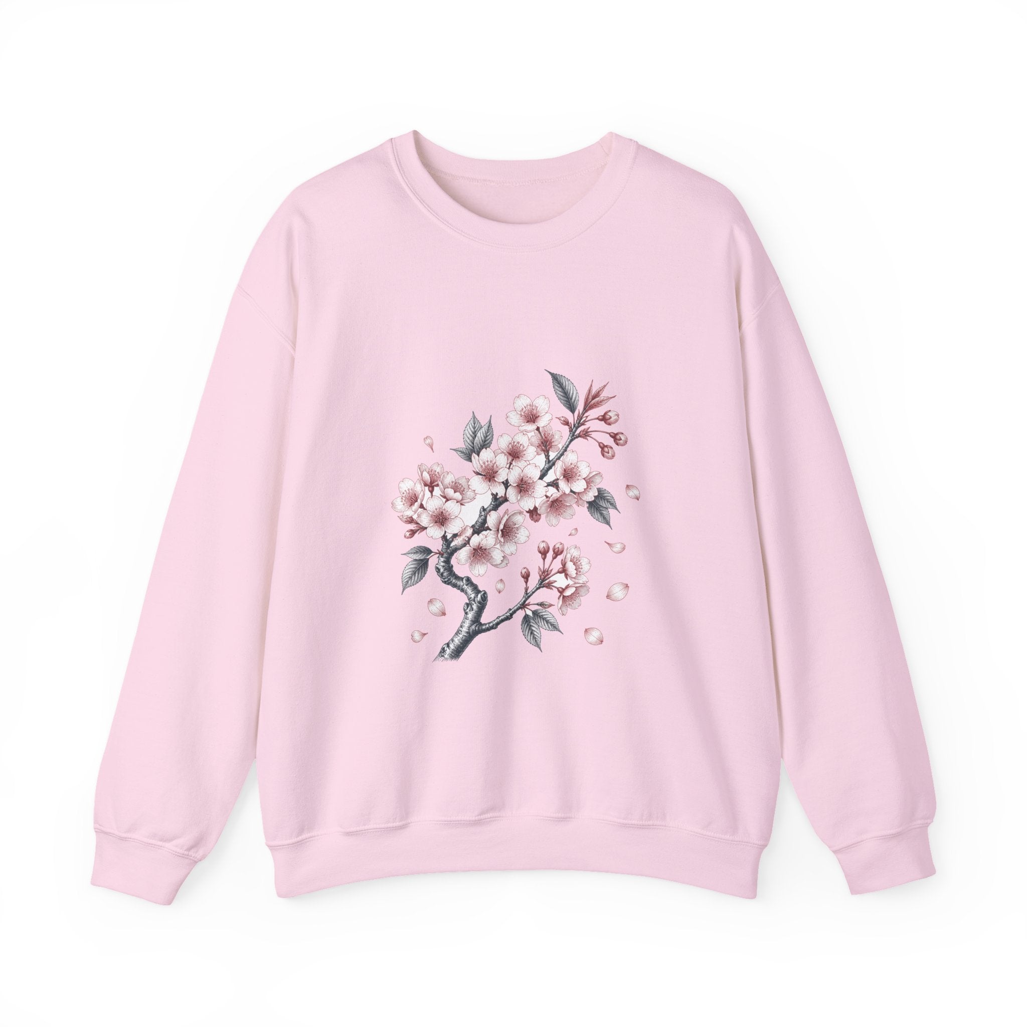Matching Couple Sweatshirt - Cherry Blossom & Maple Leaf Matching Couple Crewneck Sweatshirt Vintage Art His Hers Wedding Gift - Design A