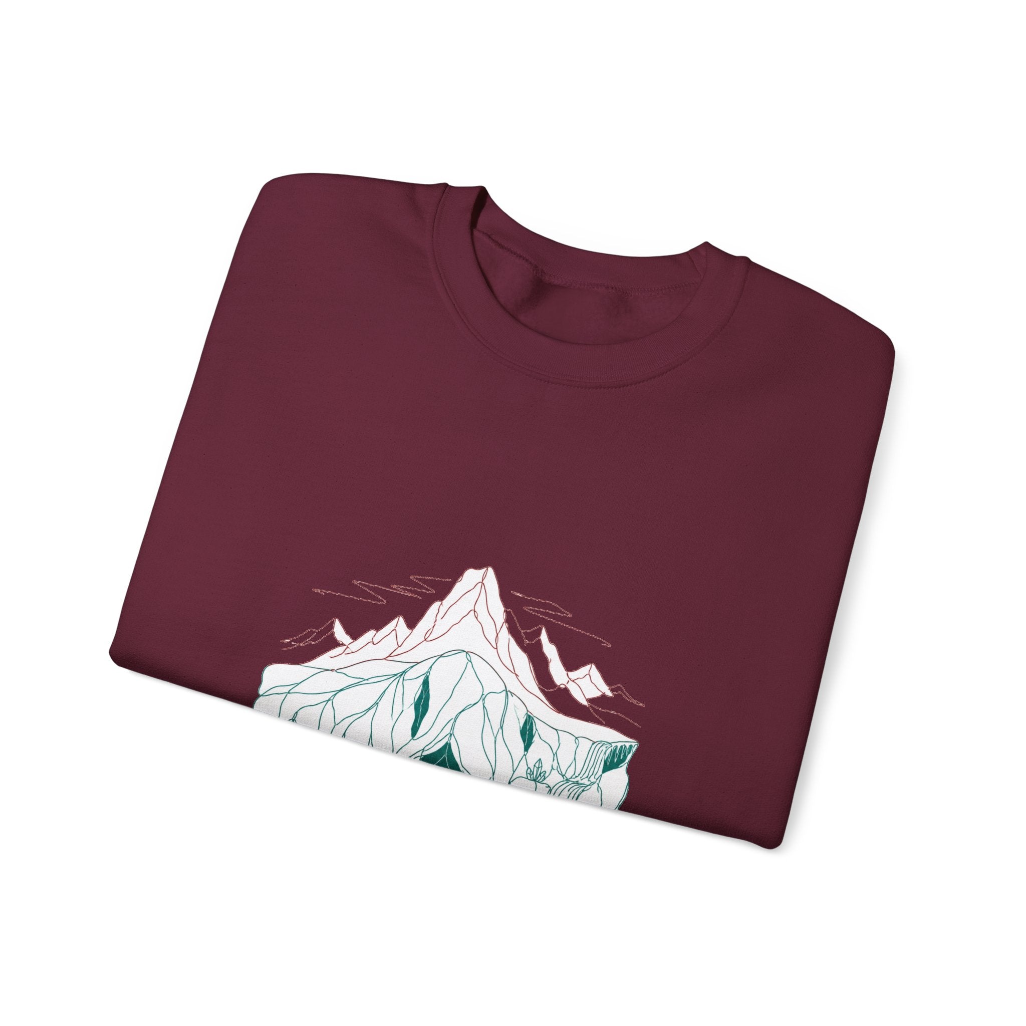 Matching Couple Sweatshirt - Volcano & Glacier Matching Couple Comfort Colors Crew Minimalist Art His Hers Christmas Gift - Design B