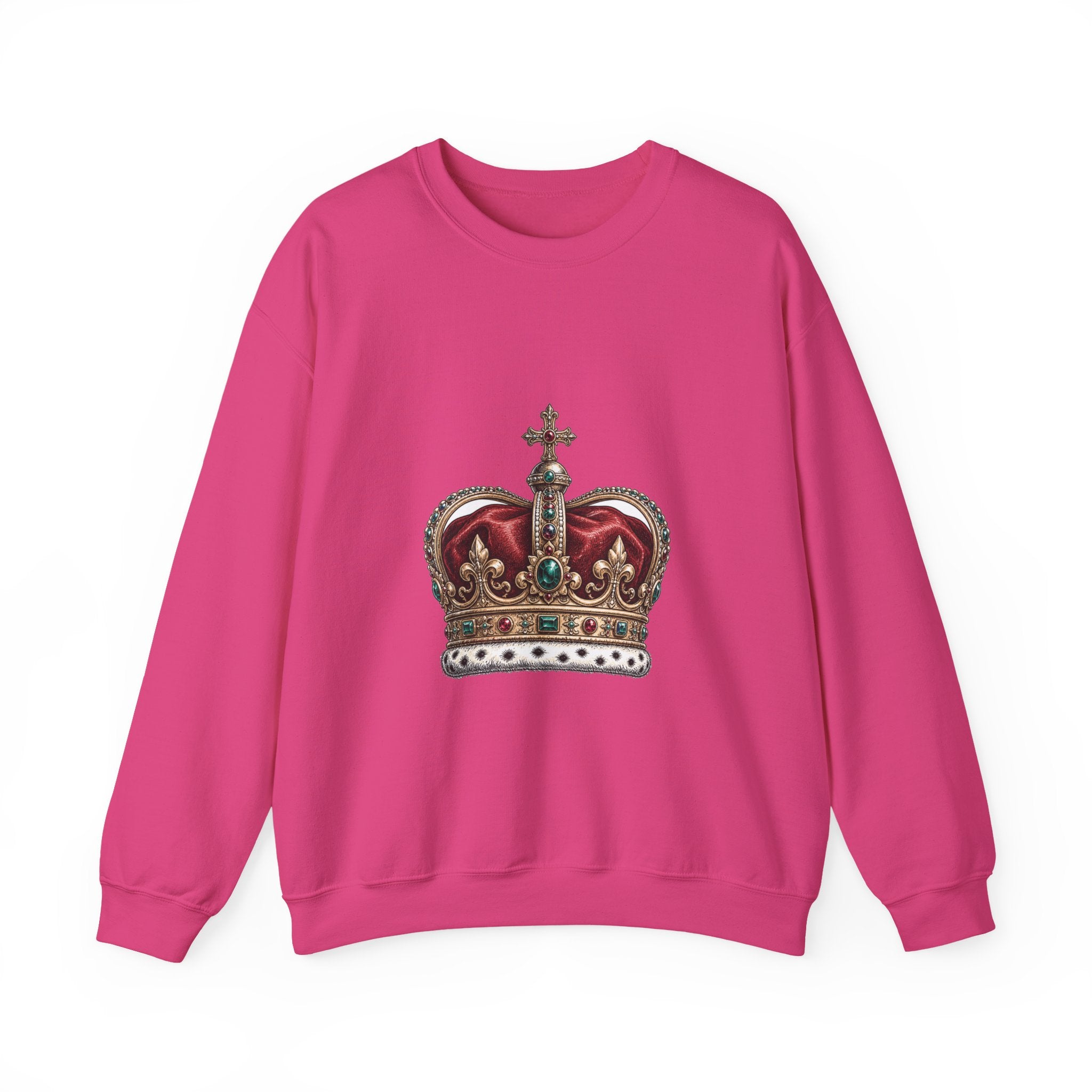 Matching Couple Sweatshirt - Crown & Shield Matching Couple Crewneck Sweatshirt Hand-Drawn Art His Hers Best Friend Gift - Design A