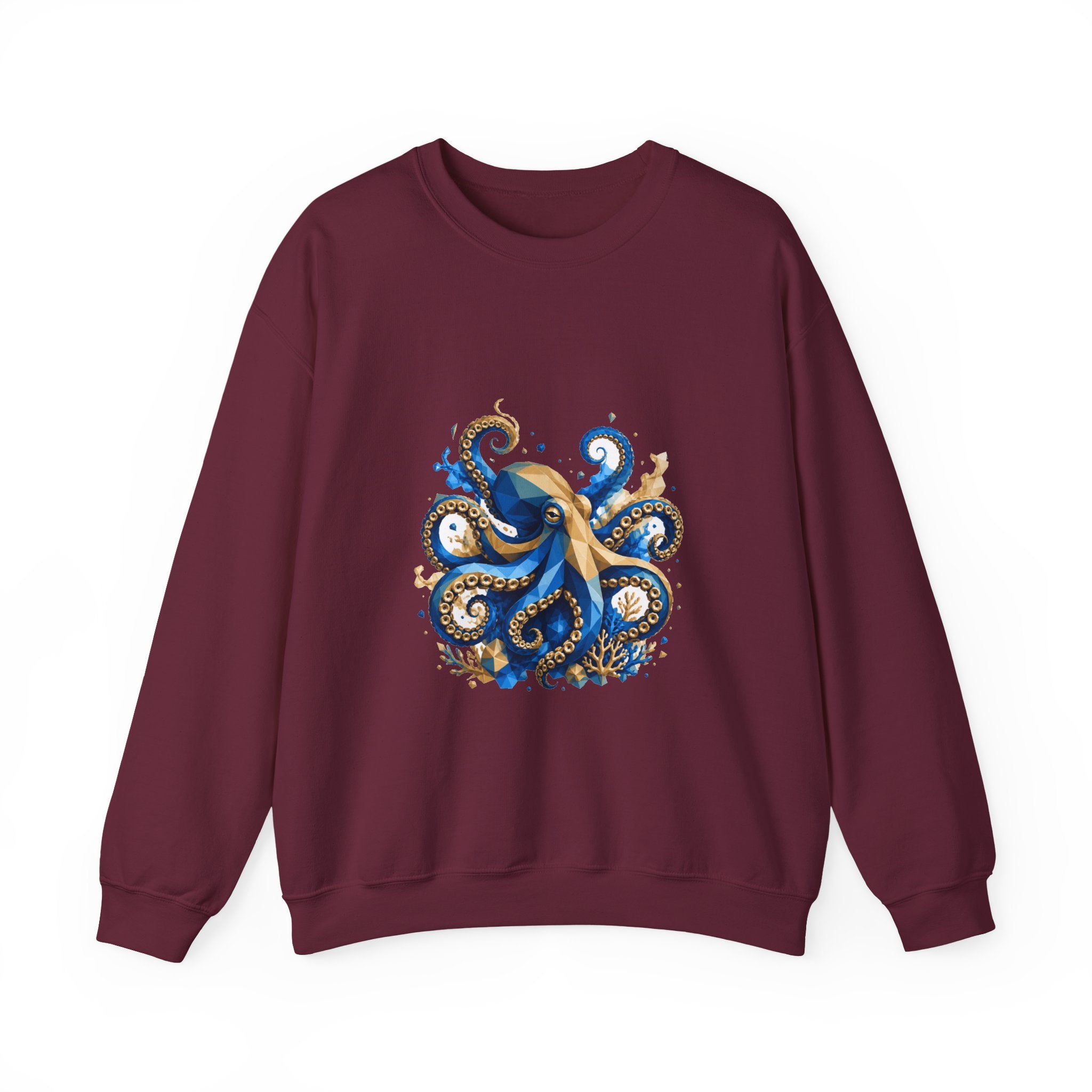 Matching Couple Sweatshirt - Octopus & Jellyfish Matching Couple Premium Fleece Sweatshirt Geometric Art His Hers Love Gift - Design A