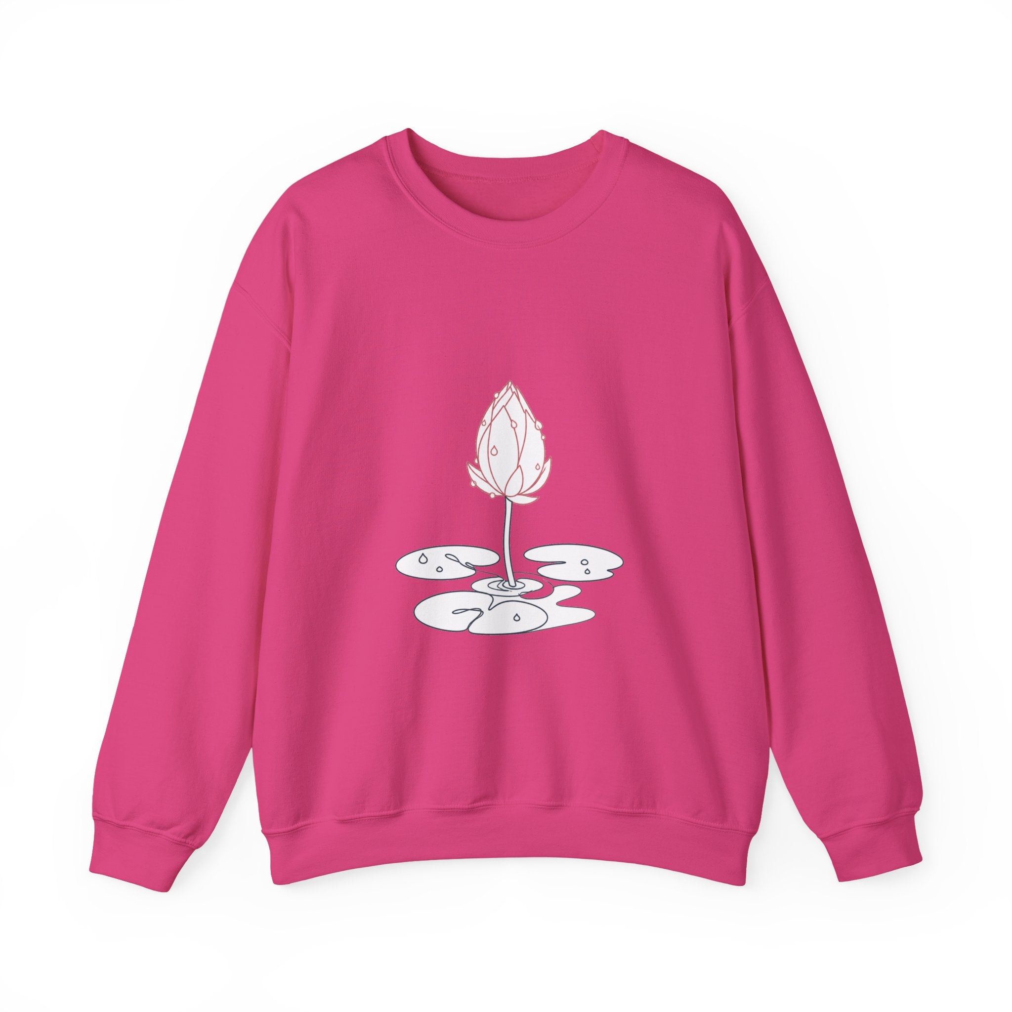 Matching Couple Sweatshirt - Open & Closed Lotus Matching Couple Crewneck Sweatshirt Minimalist Art His Hers Valentine Gift - Design B