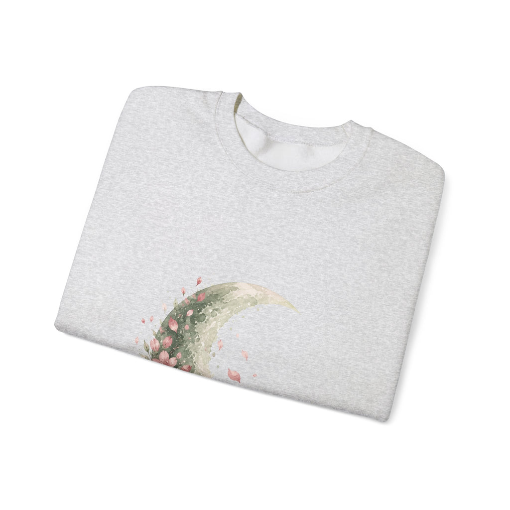 Matching Couple Sweatshirt - Waxing & Waning Moon Matching Couple Crewneck Sweatshirt Watercolor Art His Hers Engagement Gift - Design B
