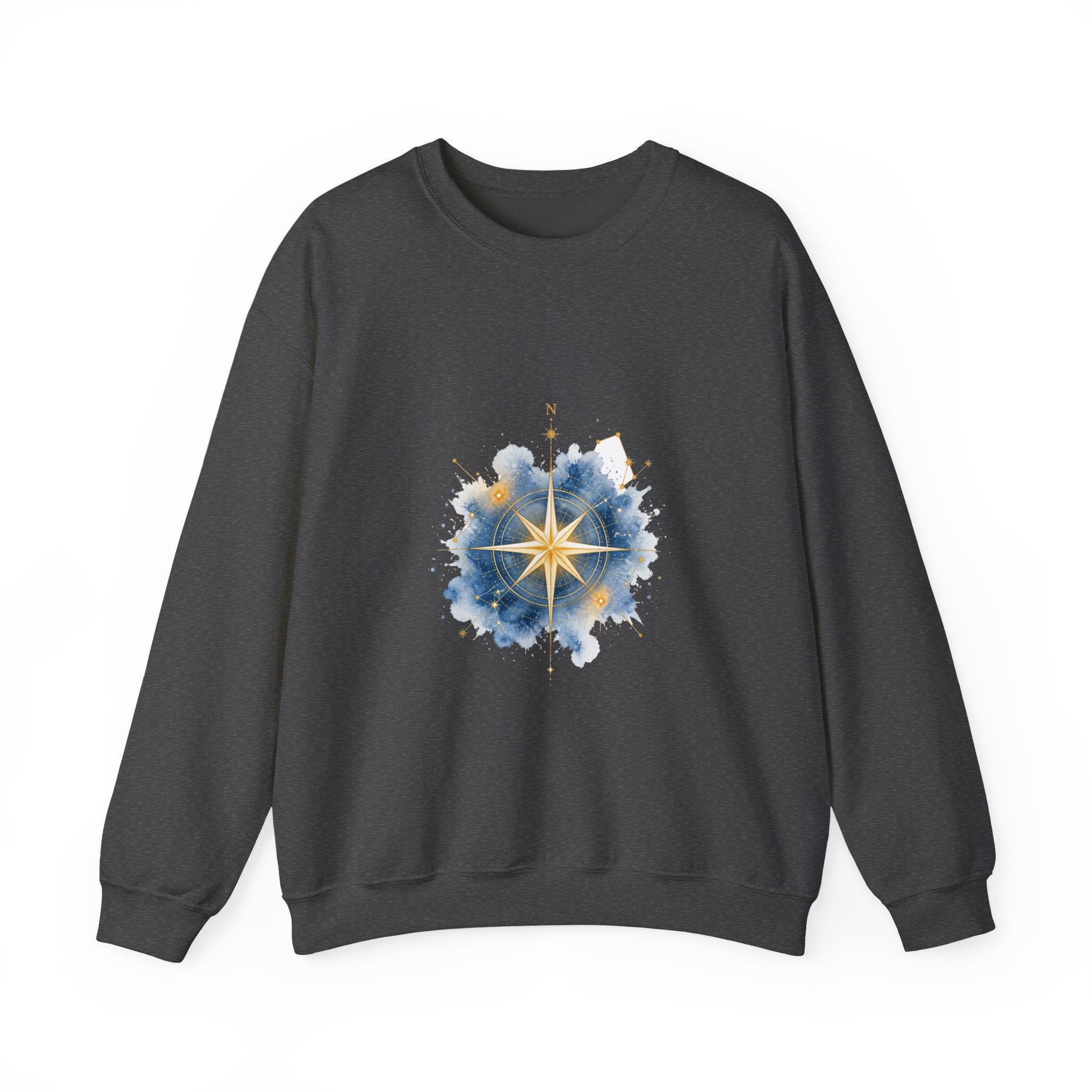 Matching Couple Sweatshirt - Shooting Star & North Star Matching Couple Comfort Colors Crew Watercolor Art His Hers Birthday Gift - Design B