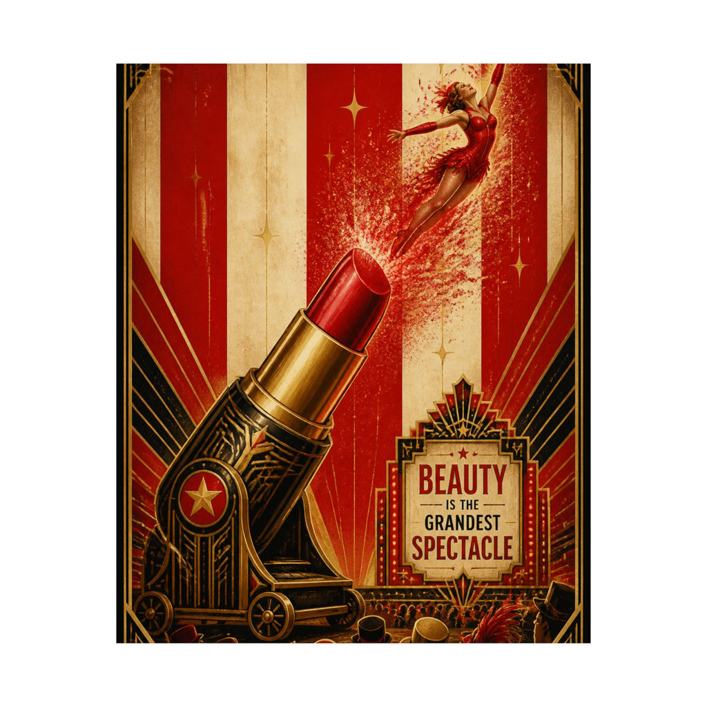 Lipstick Cannon Wall Art Poster 24×36 Art Deco Bar Area Decor Maximalist Print