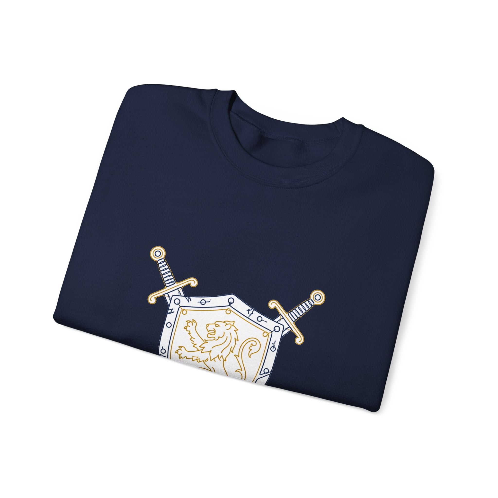 Matching Couple Sweatshirt - Crown & Shield Matching Couple Crewneck Sweatshirt Minimalist Art His Hers Valentine Gift - Design B