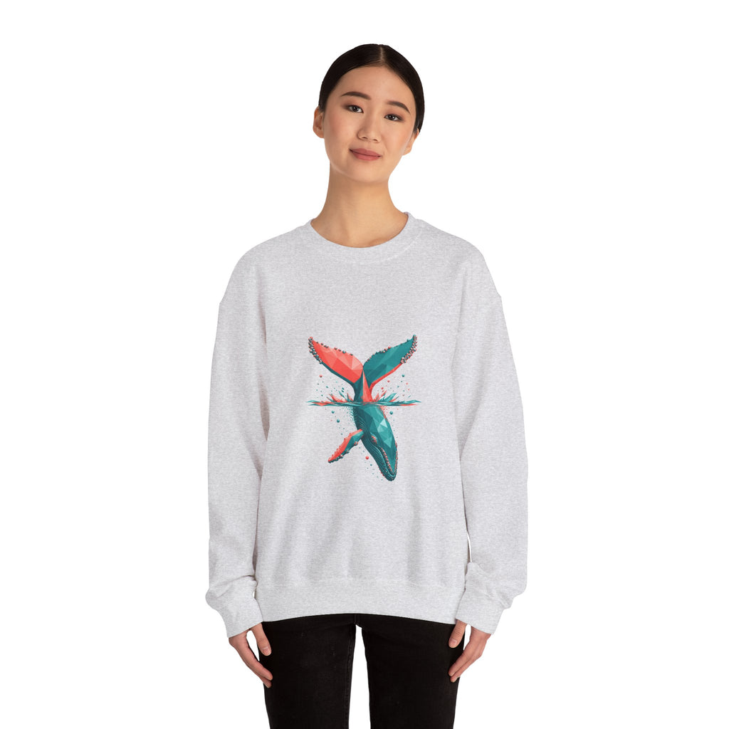 Matching Couple Sweatshirt - Eagle & Whale Matching Couple Comfort Colors Crew Geometric Art His Hers Love Gift - Design B