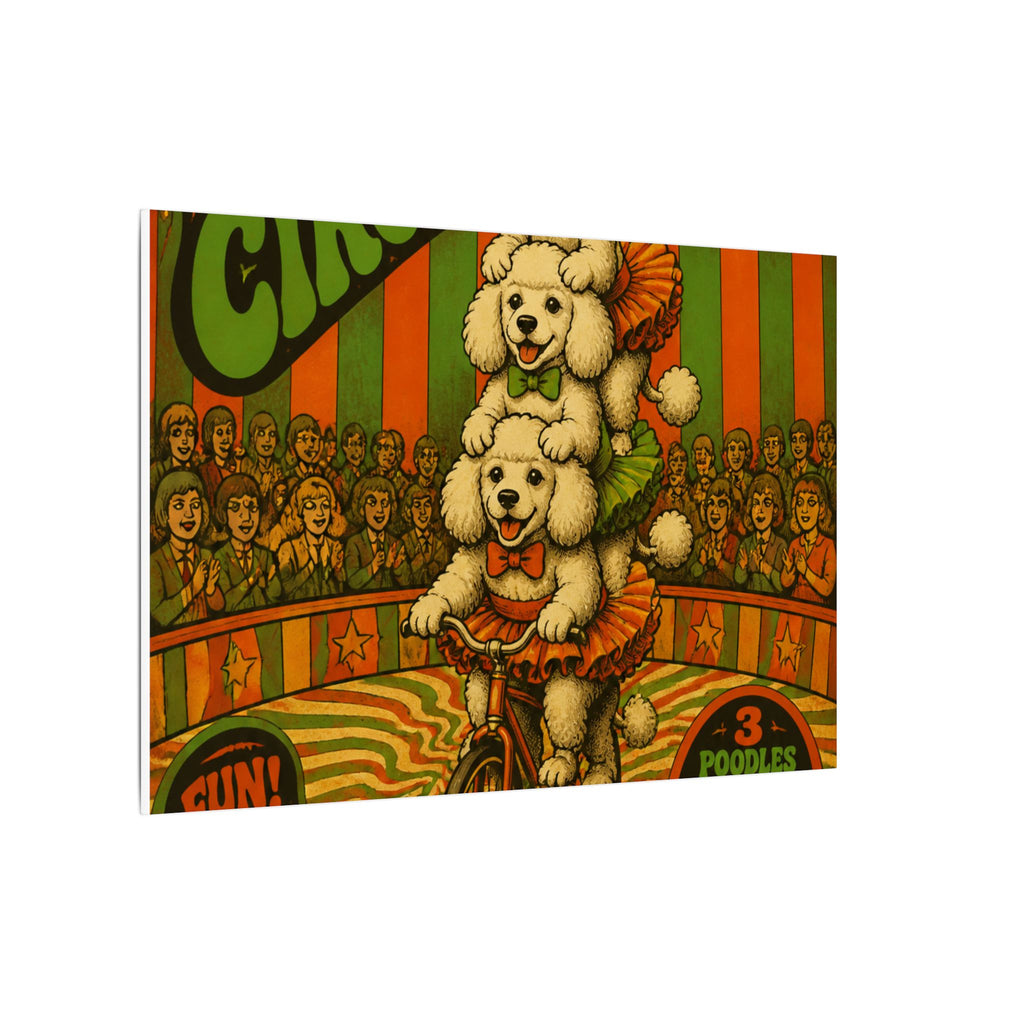 Poodle Stack Bicycle Wall Art Canvas 24×36 Psychedelic Dining Room Decor Maximalist Print