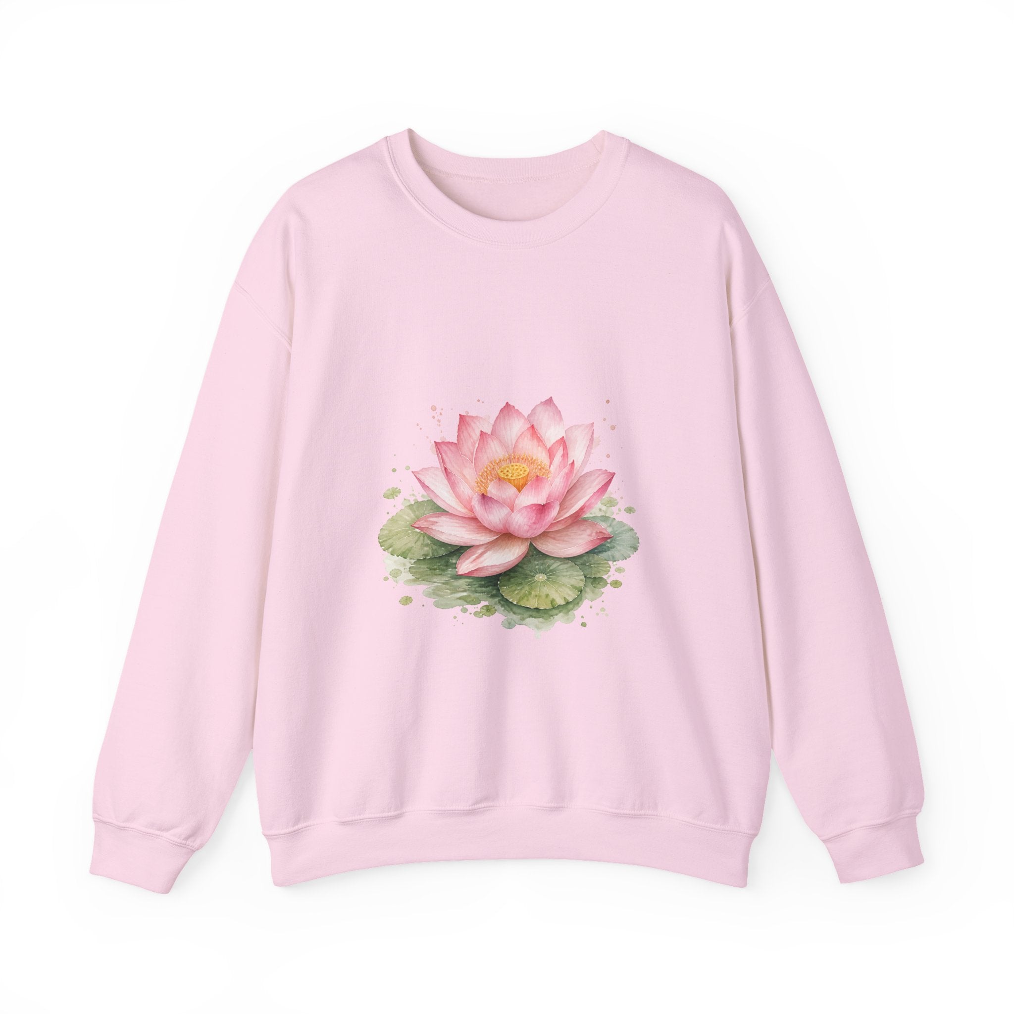 Matching Couple Sweatshirt - Open & Closed Lotus Matching Couple Premium Fleece Sweatshirt Watercolor Art His Hers Birthday Gift - Design A