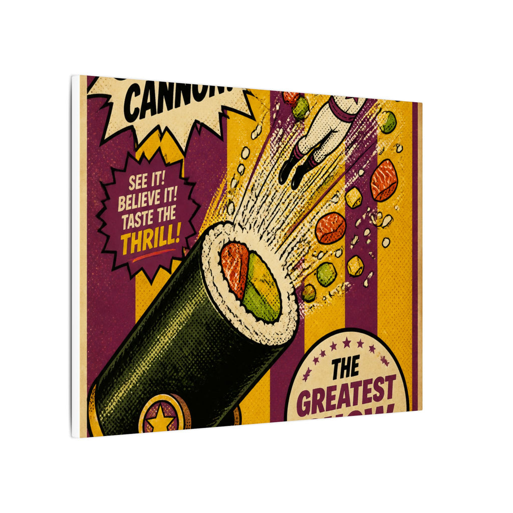 Sushi Roll Cannon Wall Art Canvas 24×36 Pop Art Restaurant Decor Maximalist Print