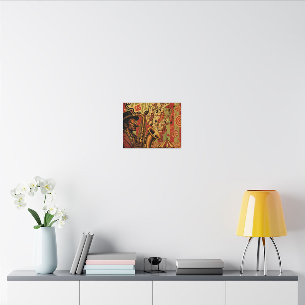 Saxophone Music Circus Wall Art Canvas 24×36 Psychedelic Dining Room Decor Maximalist Print