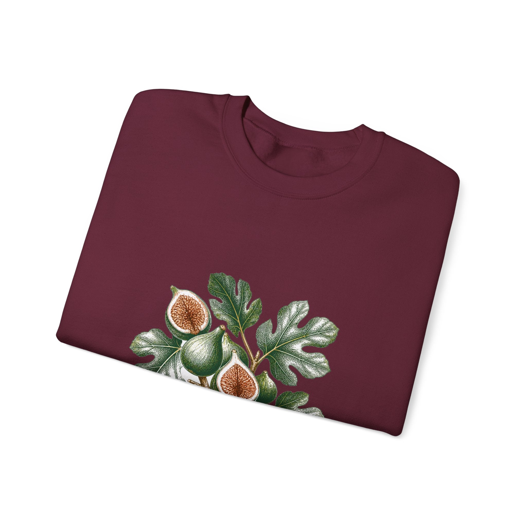 Matching Couple Sweatshirt - Olive Branch & Fig Matching Couple Premium Fleece Sweatshirt Hand-Drawn Art His Hers Anniversary Gift - Design B