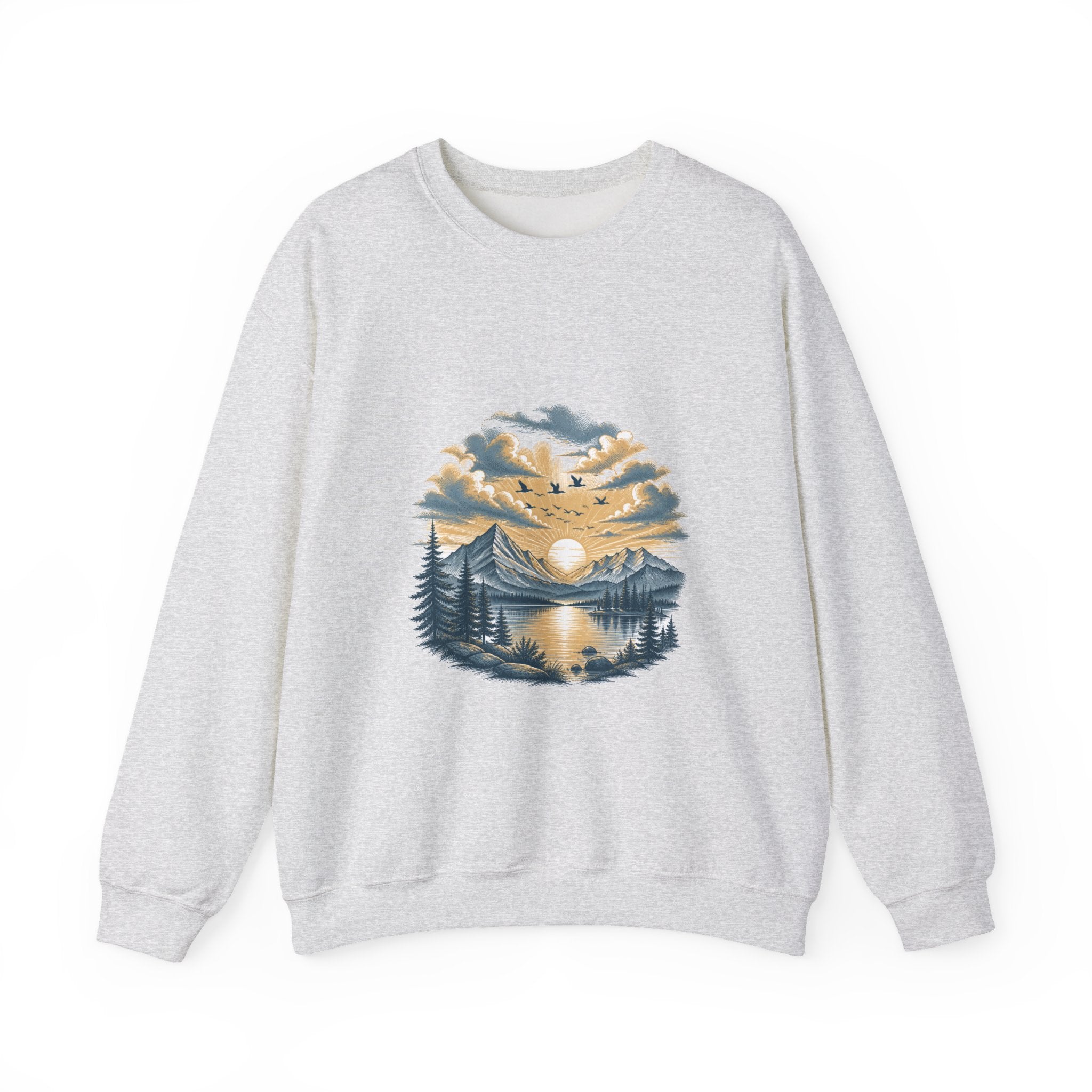 Matching Couple Sweatshirt - Sunrise & Sunset Matching Couple Comfort Colors Crew Hand-Drawn Art His Hers Anniversary Gift - Design B