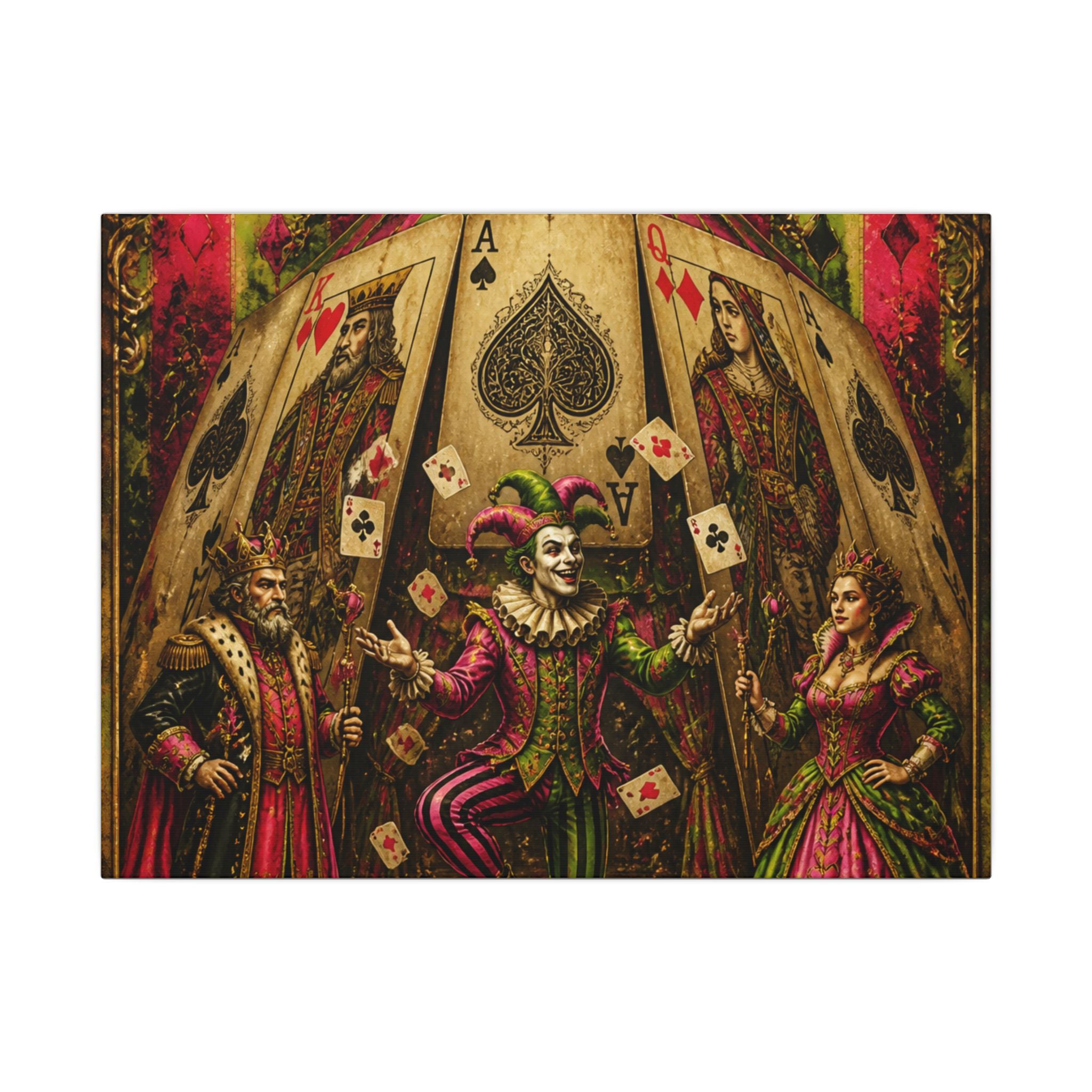 Playing Cards Tent Wall Art Canvas 16×20 Baroque Home Office Decor Maximalist Print