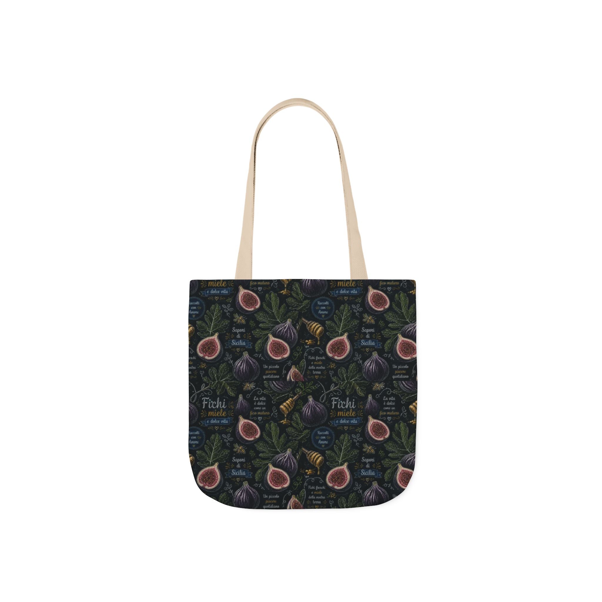 Ripe Figs Canvas Tote Bag Mediterranean Kitchen Chalk Art Design Italian Cottagecore Gift