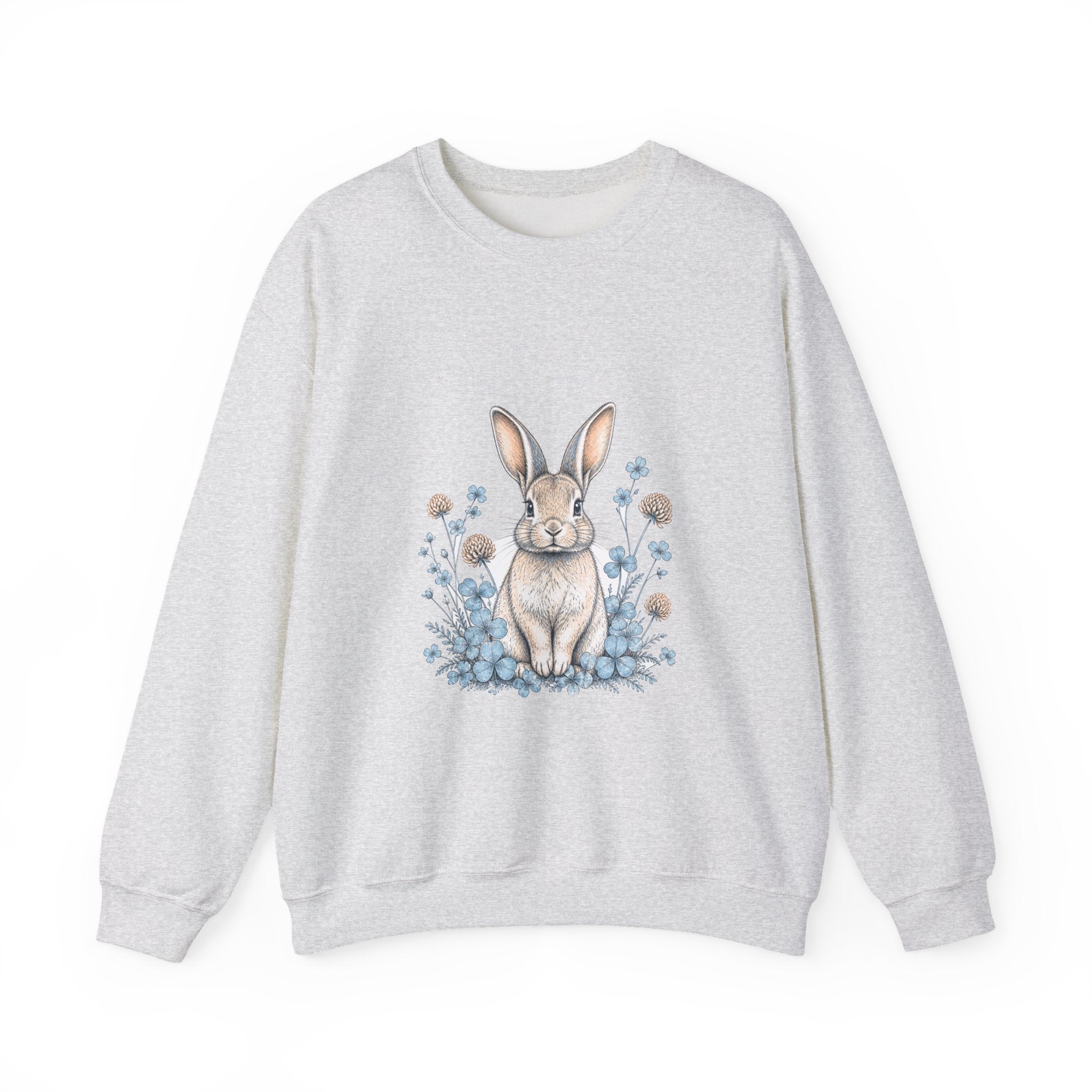 Matching Couple Sweatshirt - Fox & Rabbit Matching Couple Premium Fleece Sweatshirt Hand-Drawn Art His Hers Anniversary Gift - Design B