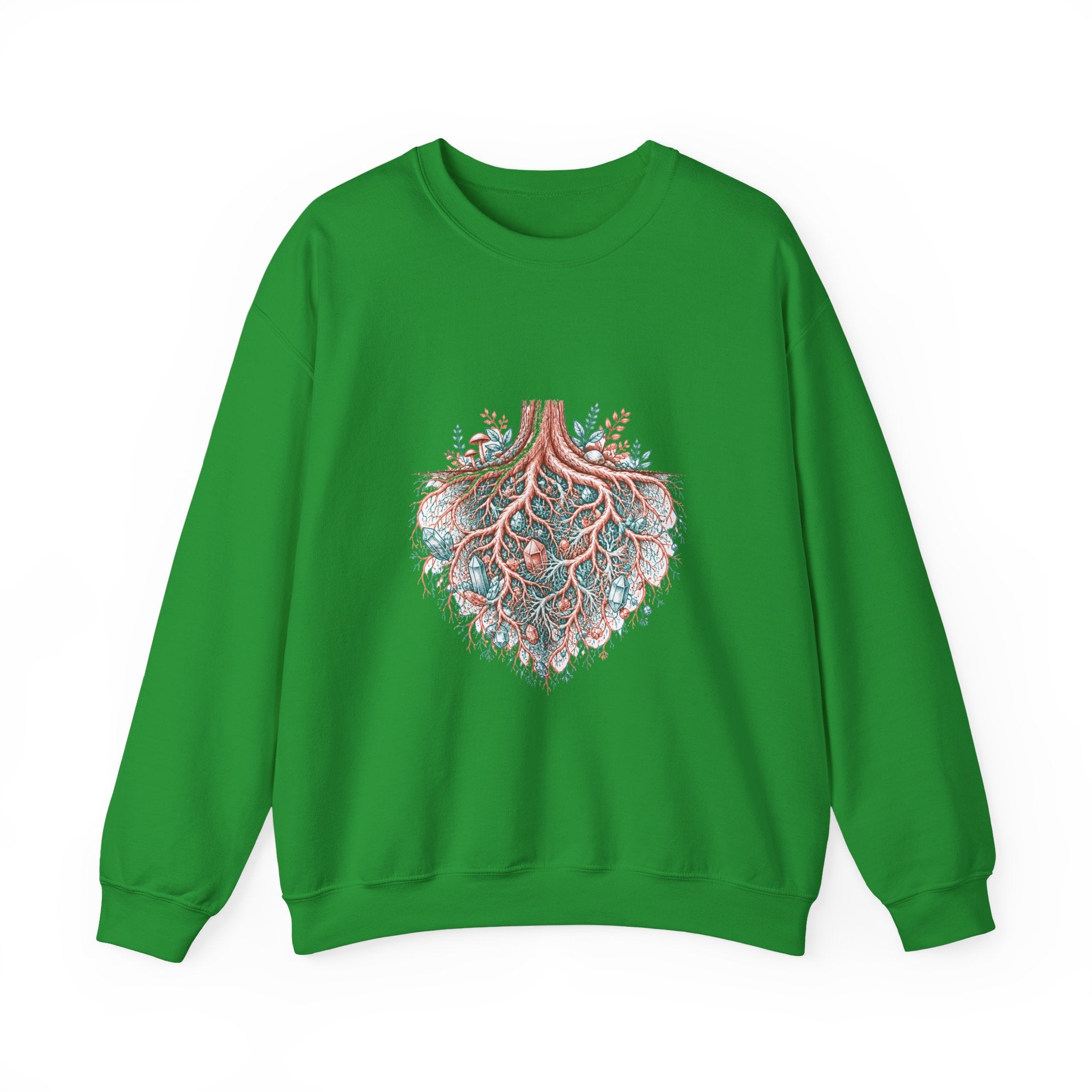 Matching Couple Sweatshirt - Ancient Oak & Deep Roots Matching Couple Crewneck Sweatshirt Hand-Drawn Art His Hers Best Friend Gift - Design B