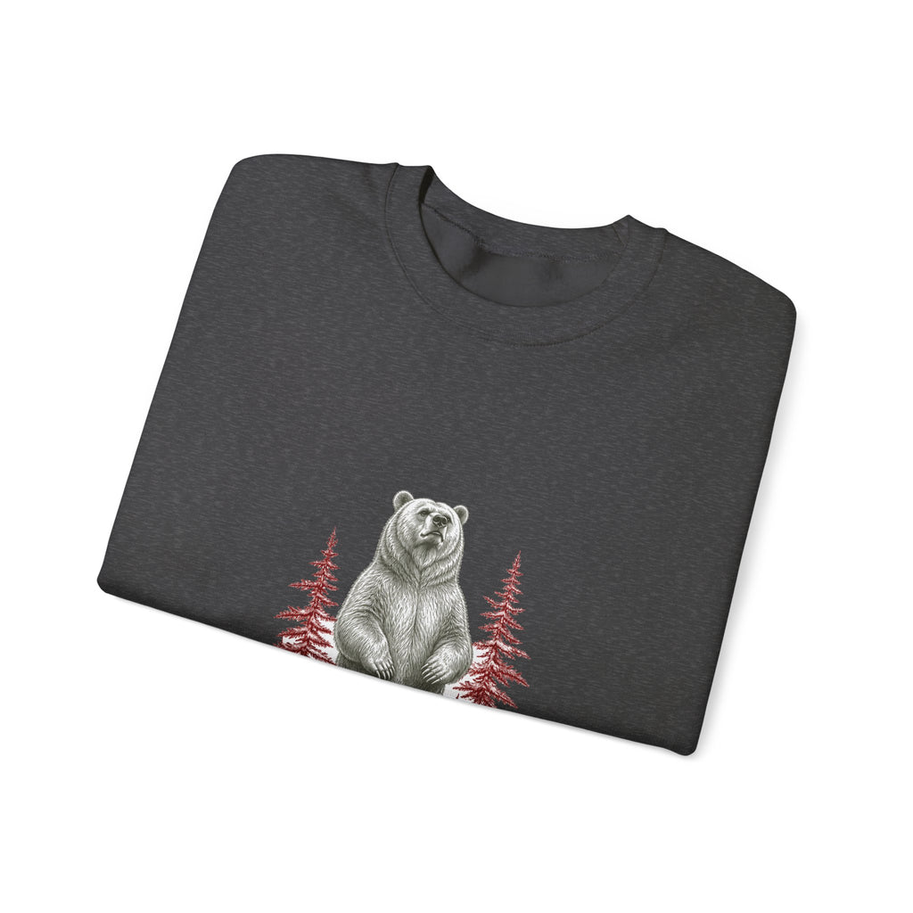 Matching Couple Sweatshirt - Bear & Deer Matching Couple Premium Fleece Sweatshirt Hand-Drawn Art His Hers Anniversary Gift - Design A