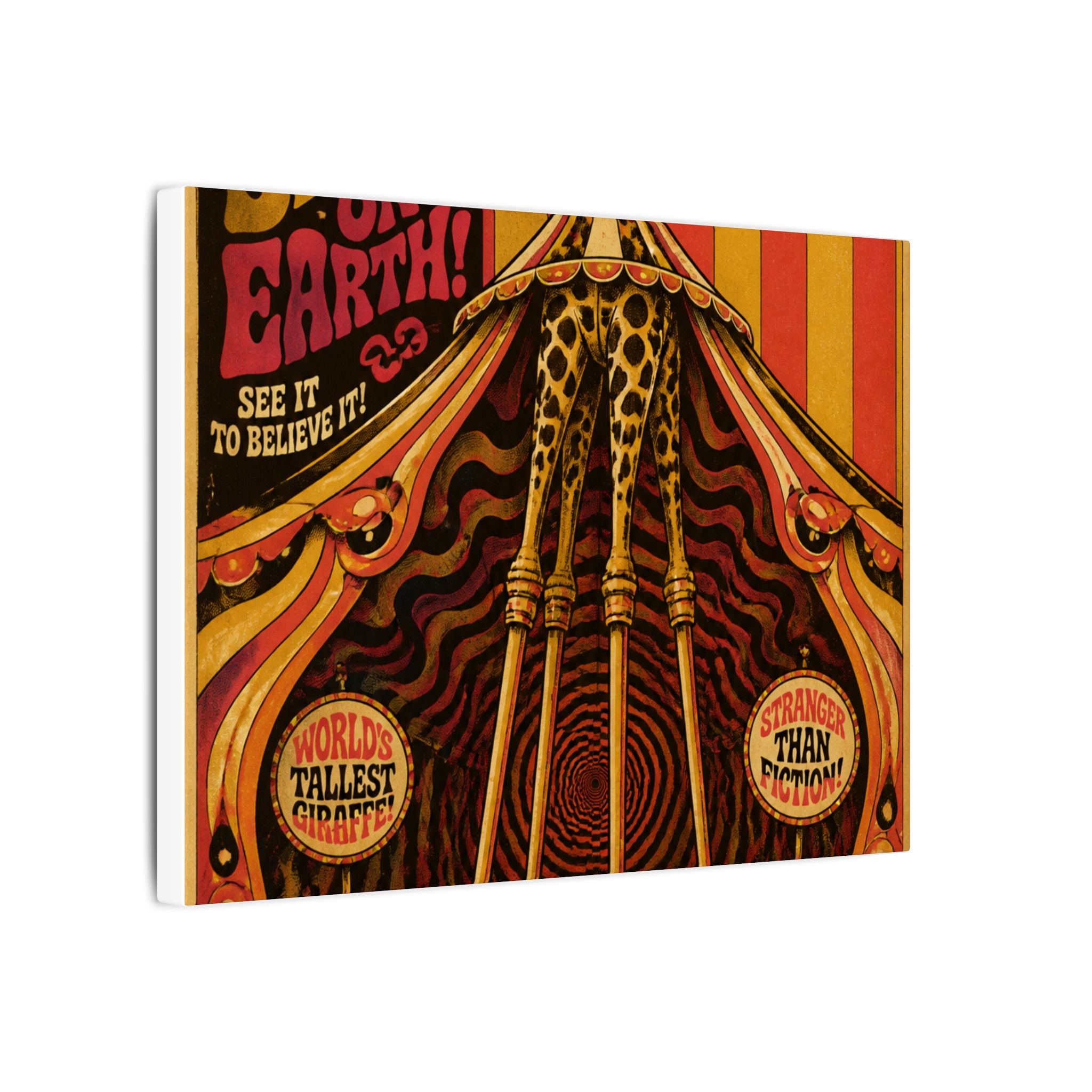 Giraffe on Stilts Wall Art Canvas 16×20 Psychedelic Cafe Decor Maximalist Print