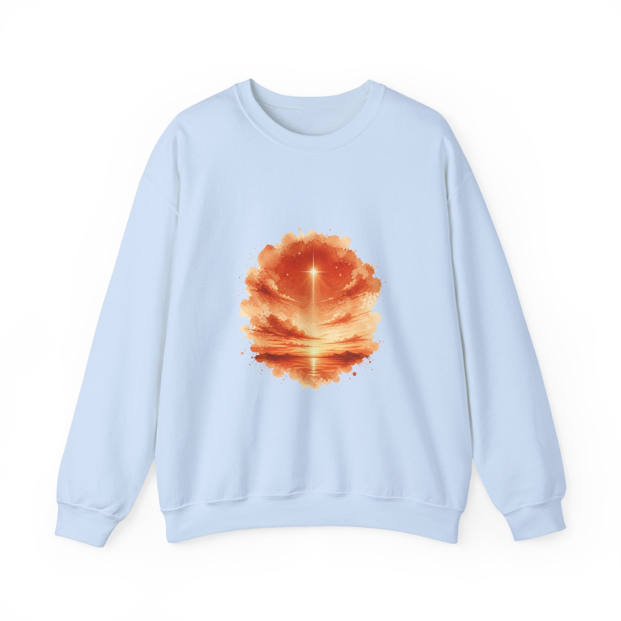 Matching Couple Sweatshirt - Evening & Morning Star Matching Couple Premium Fleece Sweatshirt Watercolor Art His Hers Birthday Gift - Design A