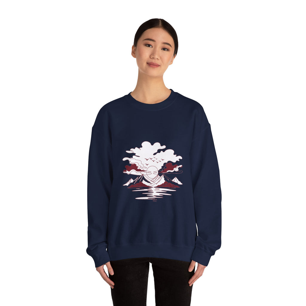 Matching Couple Sweatshirt - Sunrise & Sunset Matching Couple Premium Fleece Sweatshirt Minimalist Art His Hers Christmas Gift - Design B