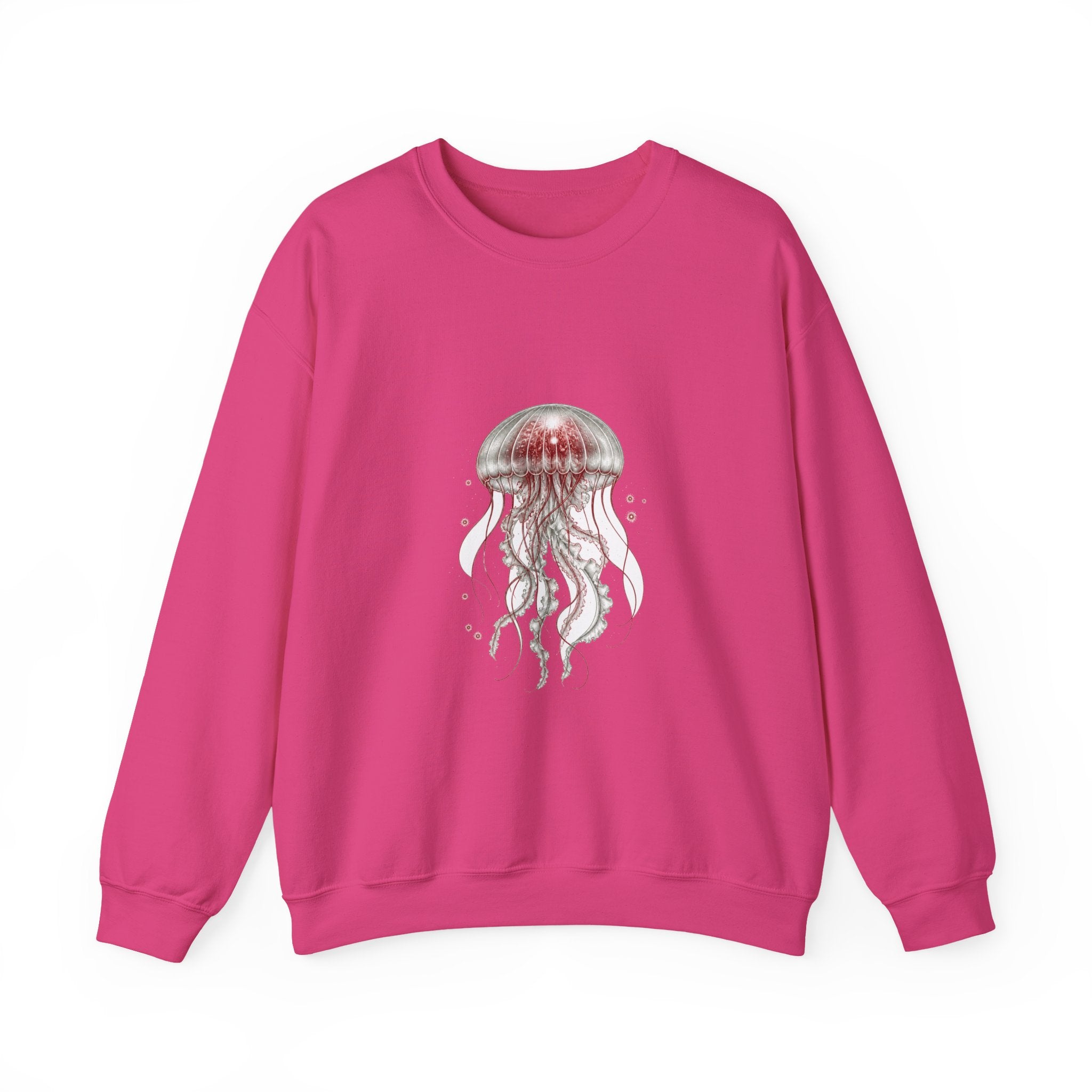 Matching Couple Sweatshirt - Octopus & Jellyfish Matching Couple Crewneck Sweatshirt Vintage Art His Hers Wedding Gift - Design B