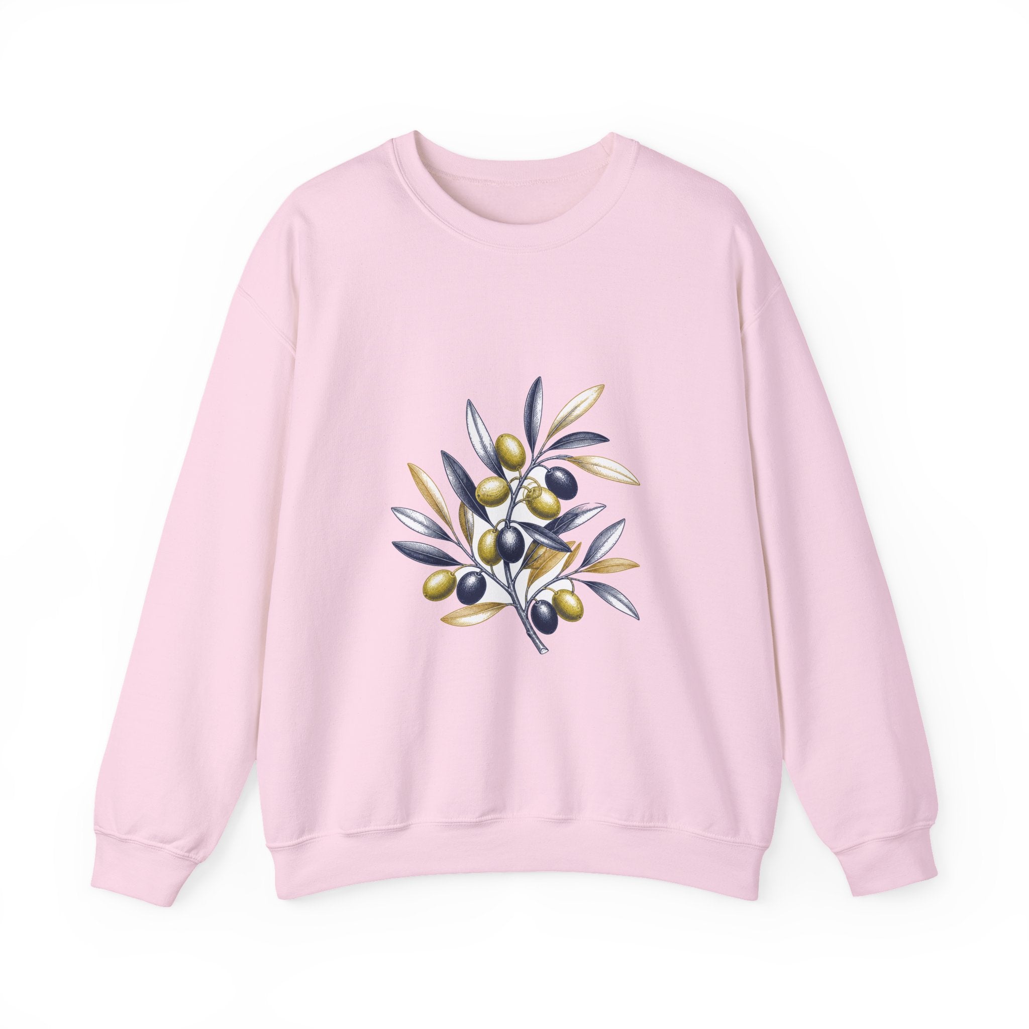 Matching Couple Sweatshirt - Olive Branch & Fig Matching Couple Crewneck Sweatshirt Hand-Drawn Art His Hers Best Friend Gift - Design A