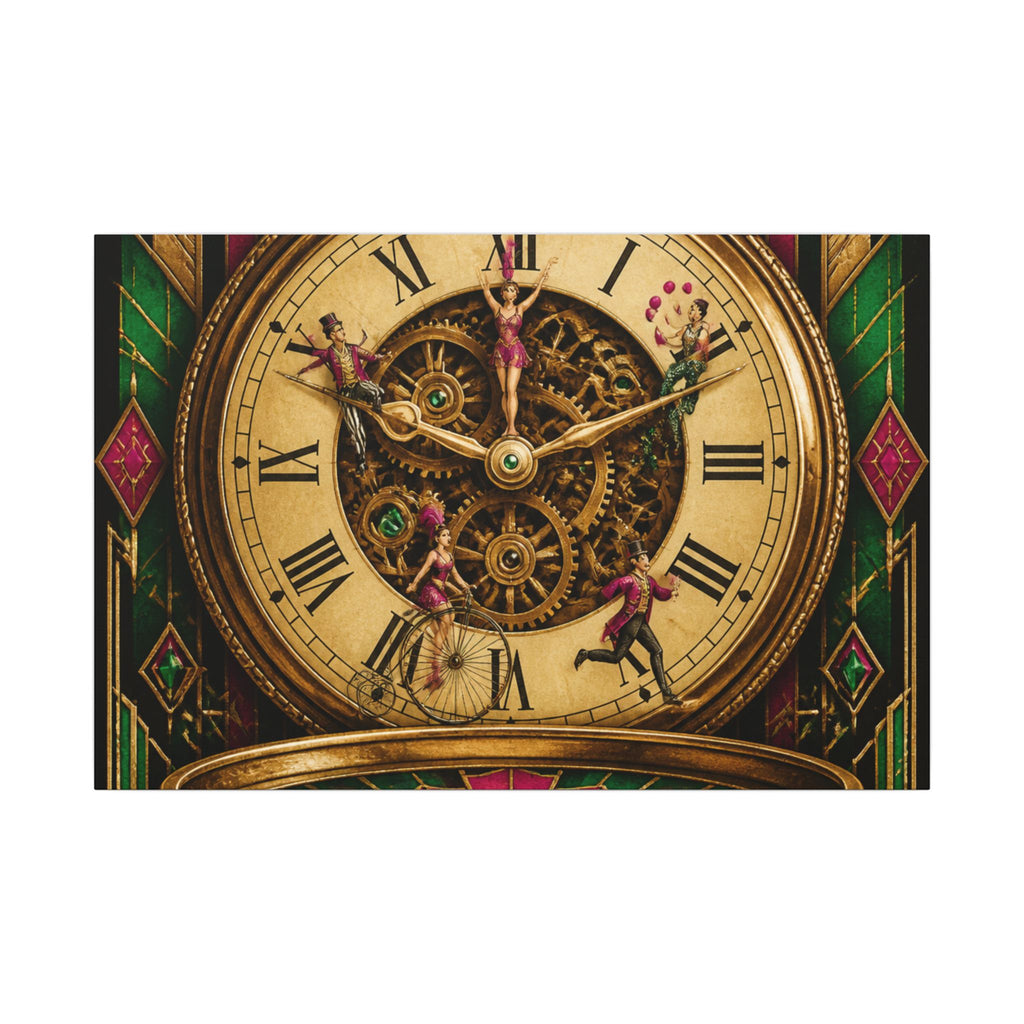 Pocket Watch Performers Wall Art Canvas 16×20 Art Deco Entryway Decor Maximalist Print