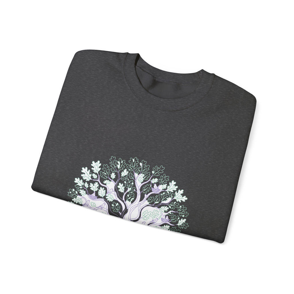 Matching Couple Sweatshirt - Ancient Oak & Deep Roots Matching Couple Comfort Colors Crew Minimalist Art His Hers Christmas Gift - Design A