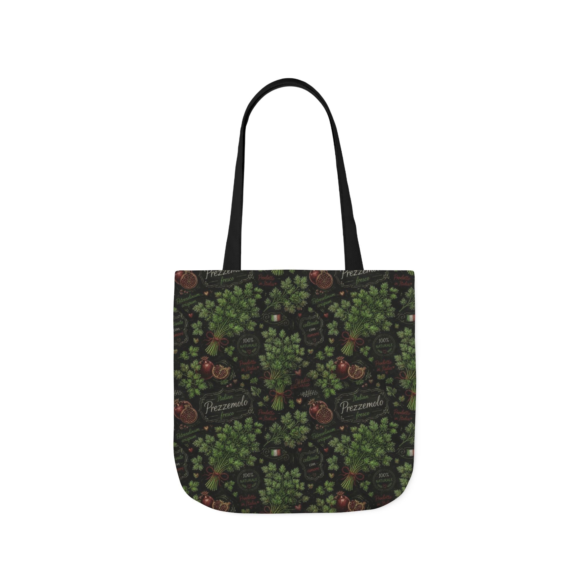 Fresh Parsley Canvas Tote Bag Mediterranean Kitchen Chalk Art Design Italian Cottagecore Gift