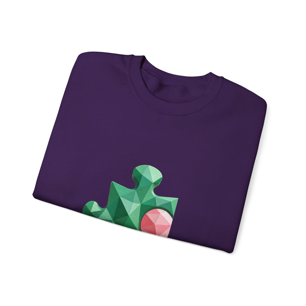 Matching Couple Sweatshirt - Puzzle Pieces Matching Couple Crewneck Sweatshirt Geometric Art His Hers Couple Gift - Design A