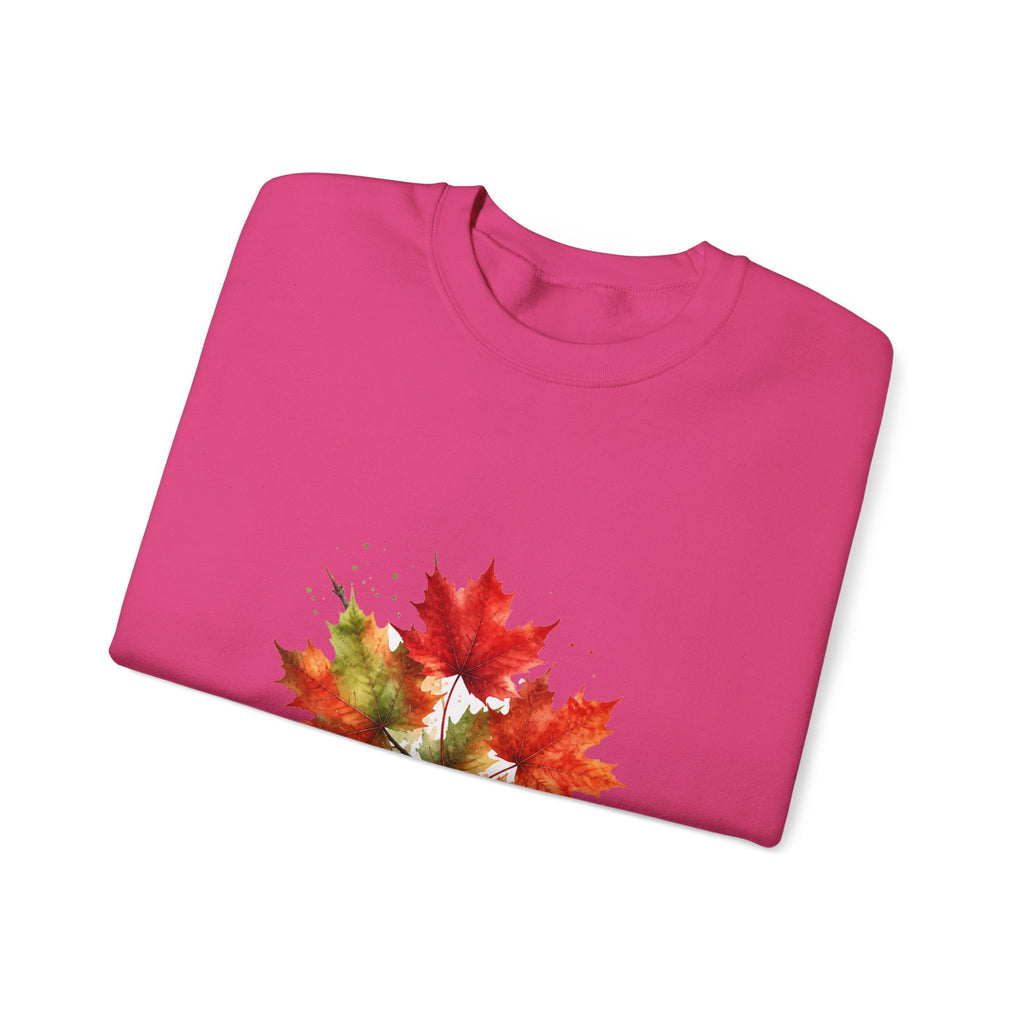 Matching Couple Sweatshirt - Cherry Blossom & Maple Leaf Matching Couple Comfort Colors Crew Watercolor Art His Hers Birthday Gift - Design B