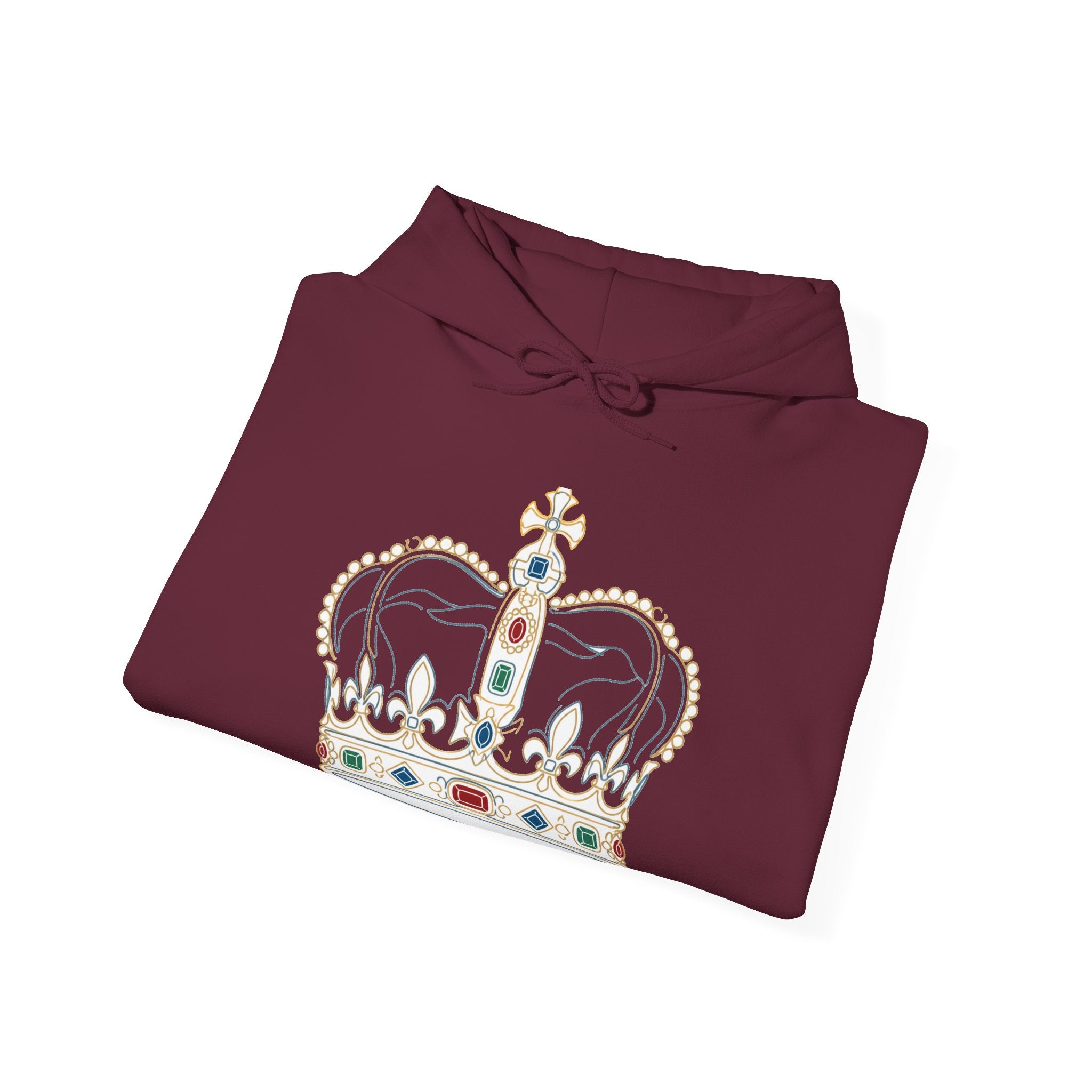 Matching Couple Sweatshirt - Crown & Shield Matching Couple Hooded Sweatshirt Minimalist Art His Hers Valentine Gift - Design A