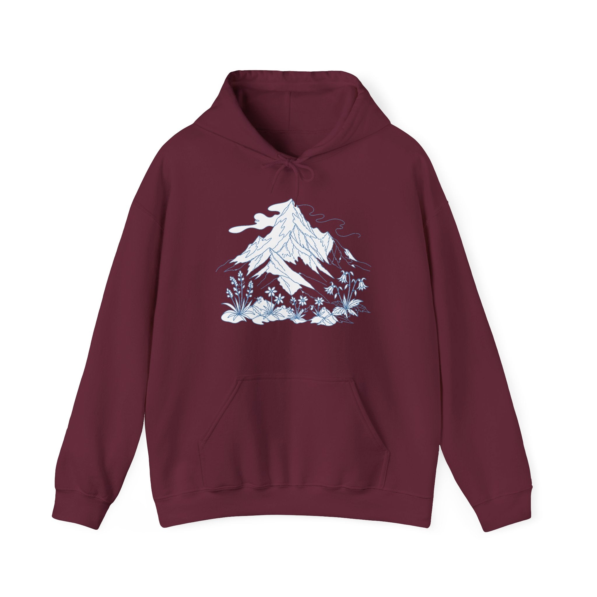 Matching Couple Sweatshirt - Mountain & Ocean Matching Couple Hooded Sweatshirt Minimalist Art His Hers Valentine Gift - Design A