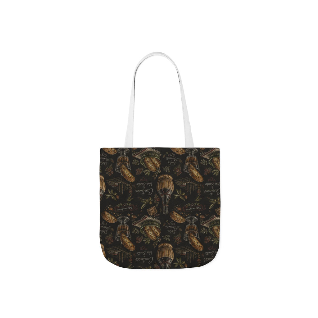 Biscotti & Vin Santo Canvas Tote Bag Mediterranean Kitchen Chalk Art Design Italian Cottagecore Gift