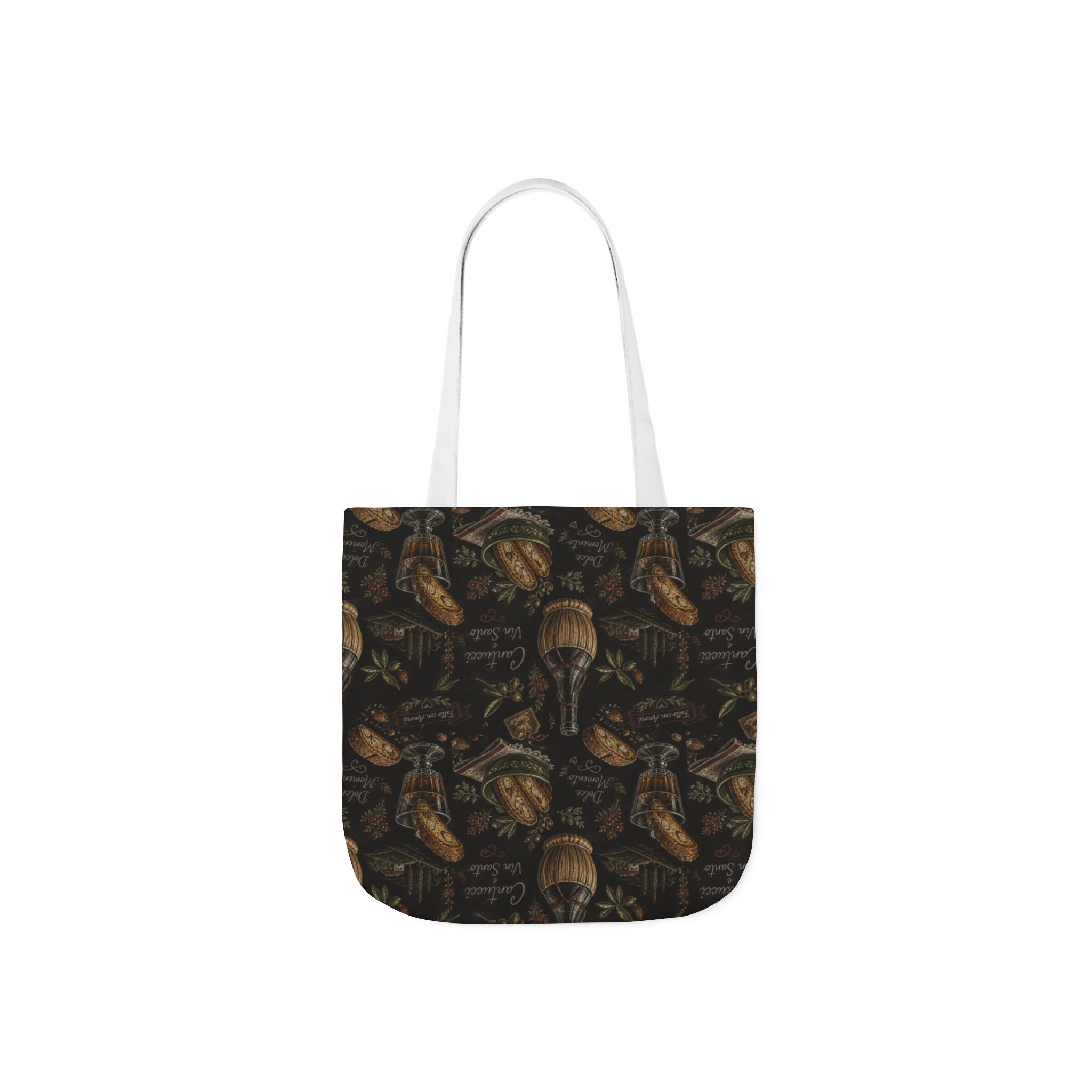 Biscotti & Vin Santo Canvas Tote Bag Mediterranean Kitchen Chalk Art Design Italian Cottagecore Gift