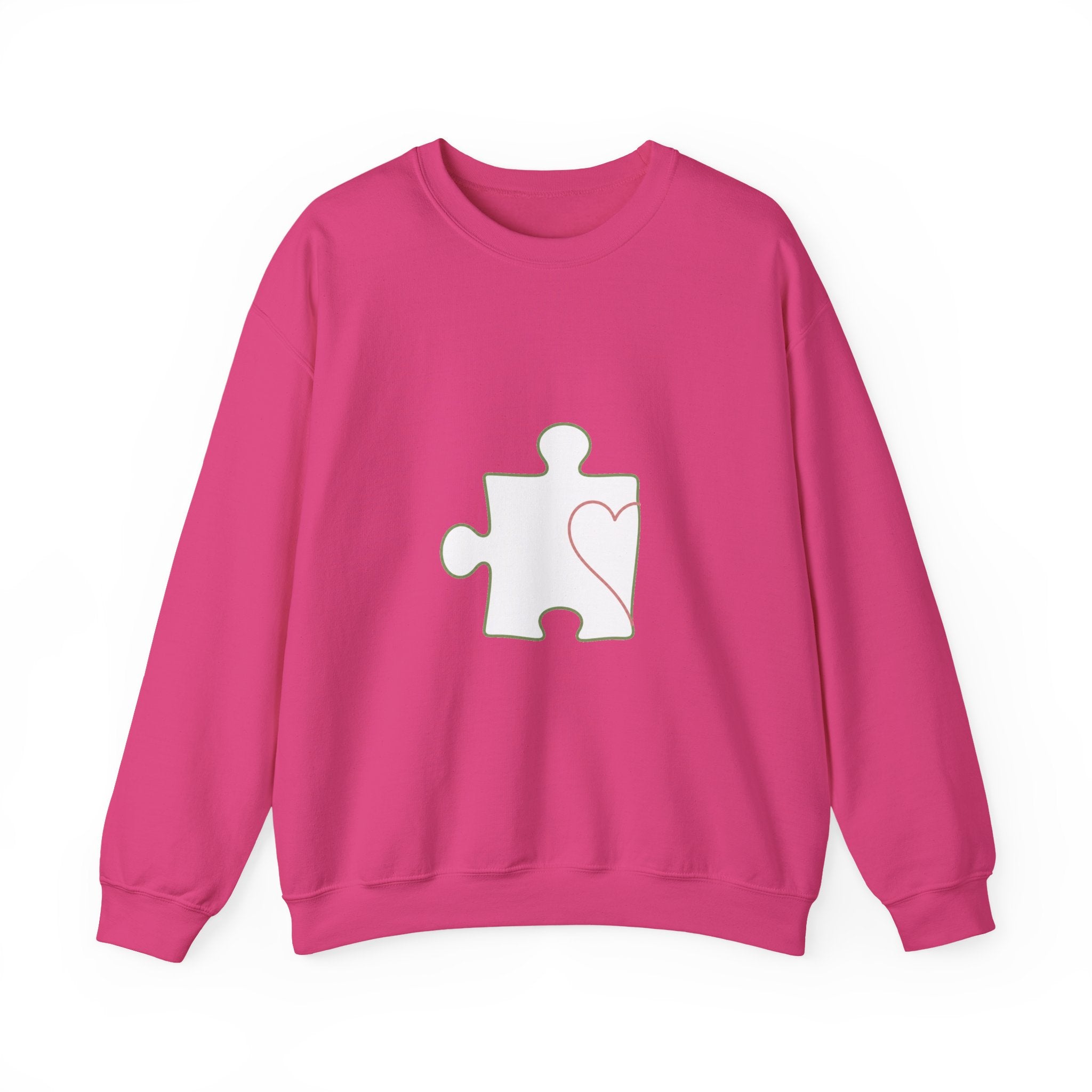 Matching Couple Sweatshirt - Puzzle Pieces Matching Couple Crewneck Sweatshirt Minimalist Art His Hers Valentine Gift - Design A