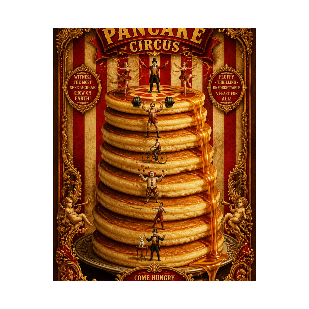 Pancake Stack Platform Wall Art Poster 24×36 Baroque Studio Decor Maximalist Print