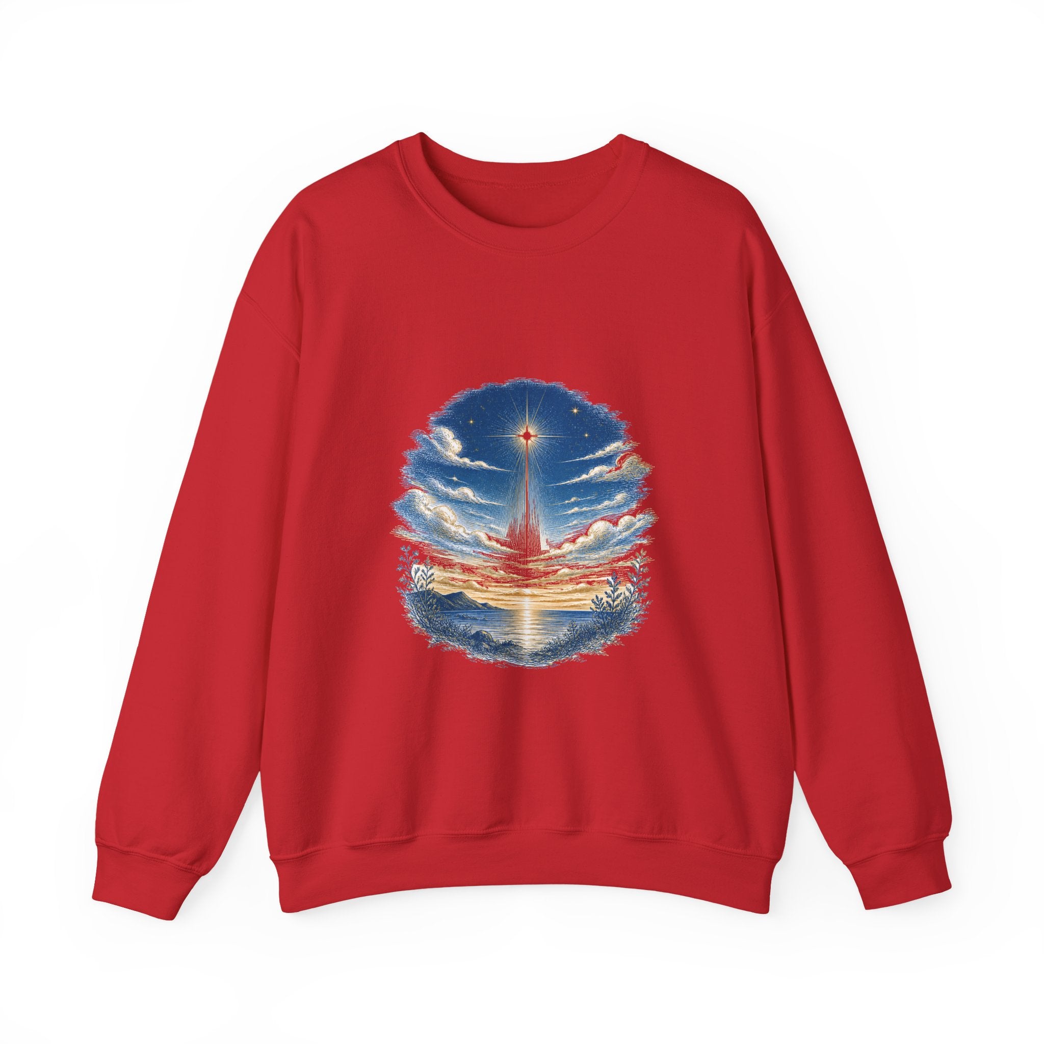 Matching Couple Sweatshirt - Evening & Morning Star Matching Couple Comfort Colors Crew Hand-Drawn Art His Hers Anniversary Gift - Design A