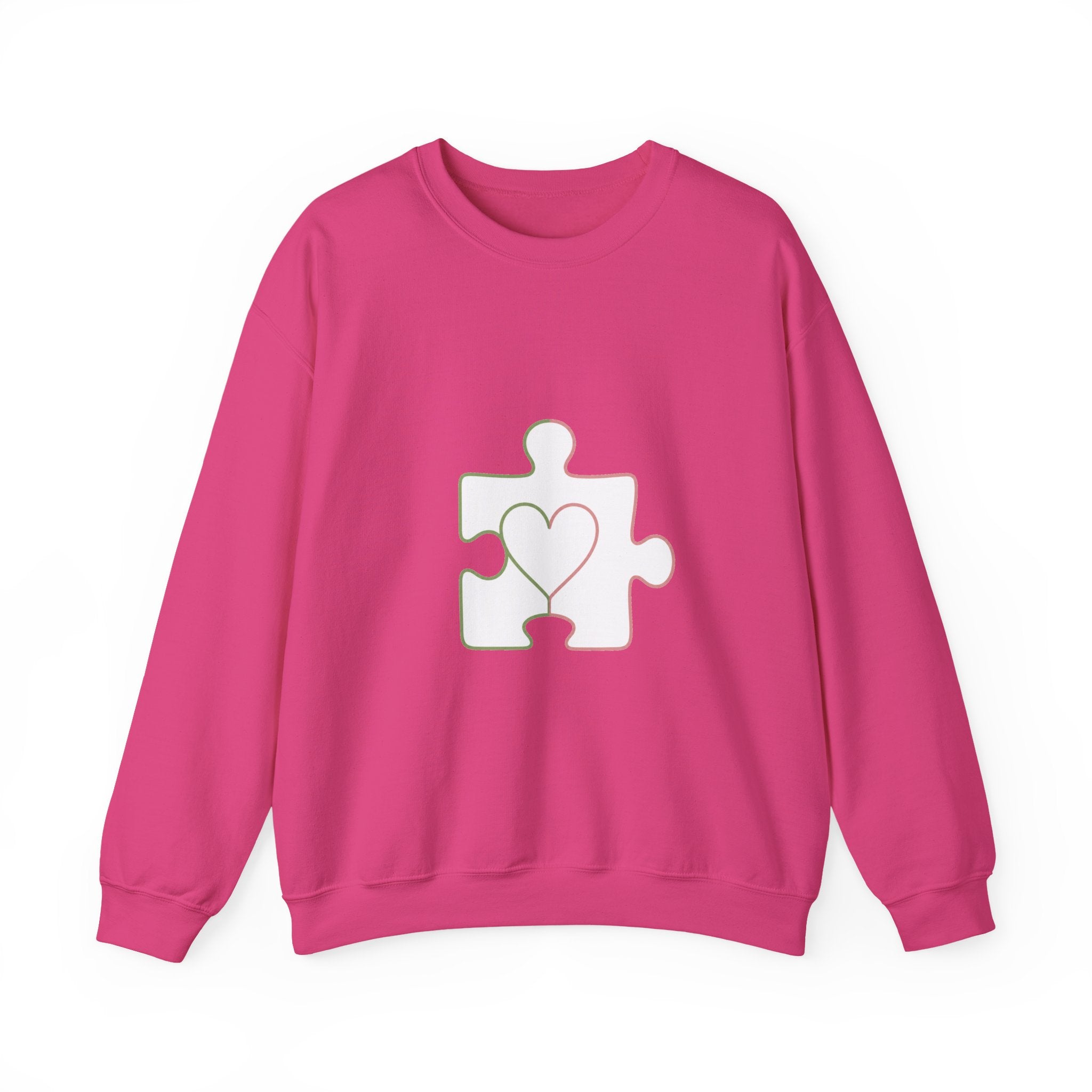 Matching Couple Sweatshirt - Puzzle Pieces Matching Couple Crewneck Sweatshirt Minimalist Art His Hers Valentine Gift - Design B