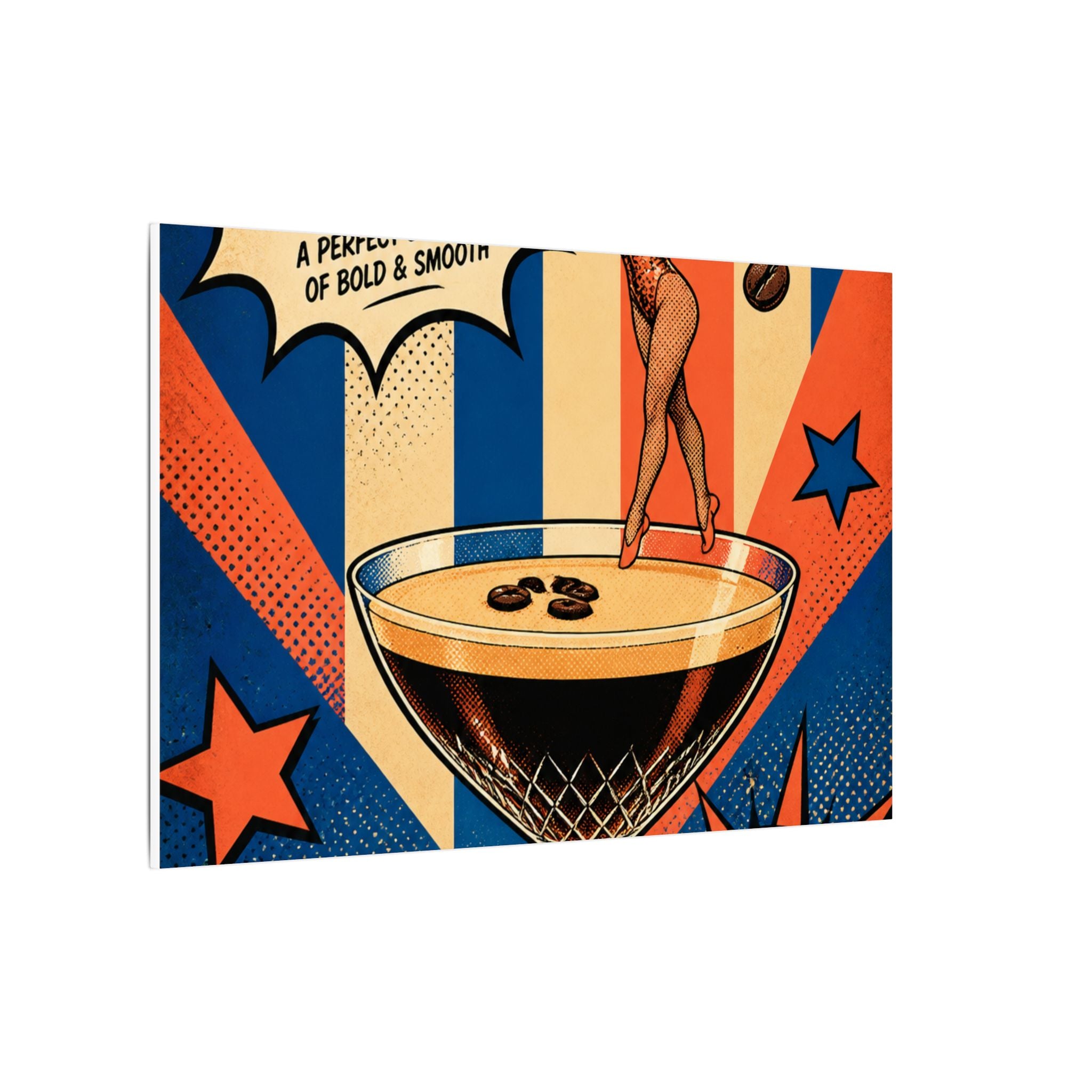 Espresso Martini Acrobat Wall Art Canvas 24×36 Pop Art Restaurant Decor Maximalist Print