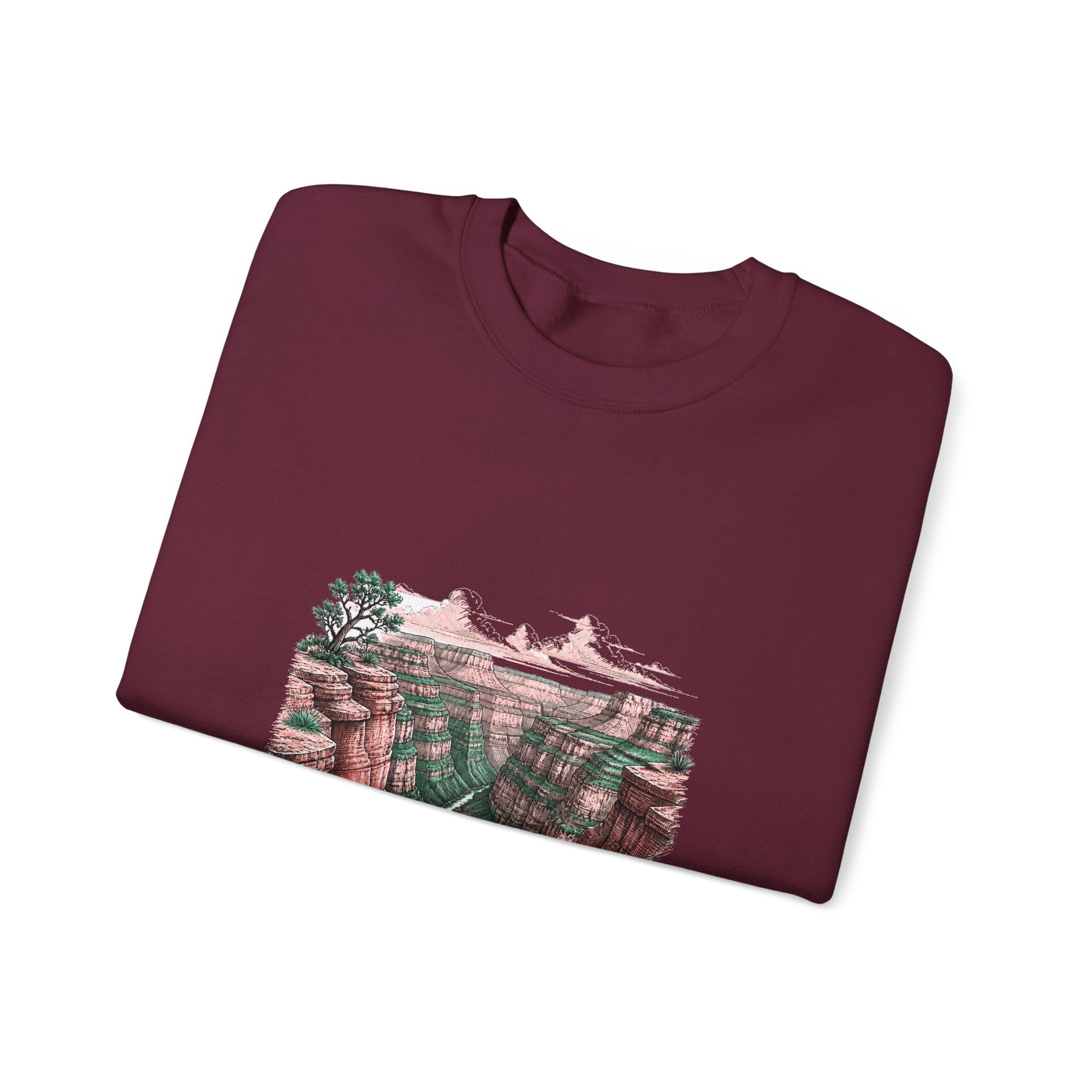 Matching Couple Sweatshirt - Lavender Fields & Canyon Matching Couple Comfort Colors Crew Hand-Drawn Art His Hers Anniversary Gift - Design B