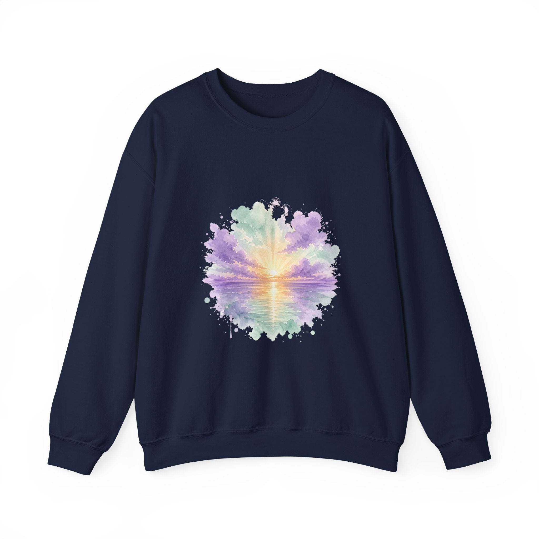 Matching Couple Sweatshirt - Sunrise & Sunset Matching Couple Comfort Colors Crew Watercolor Art His Hers Birthday Gift - Design A
