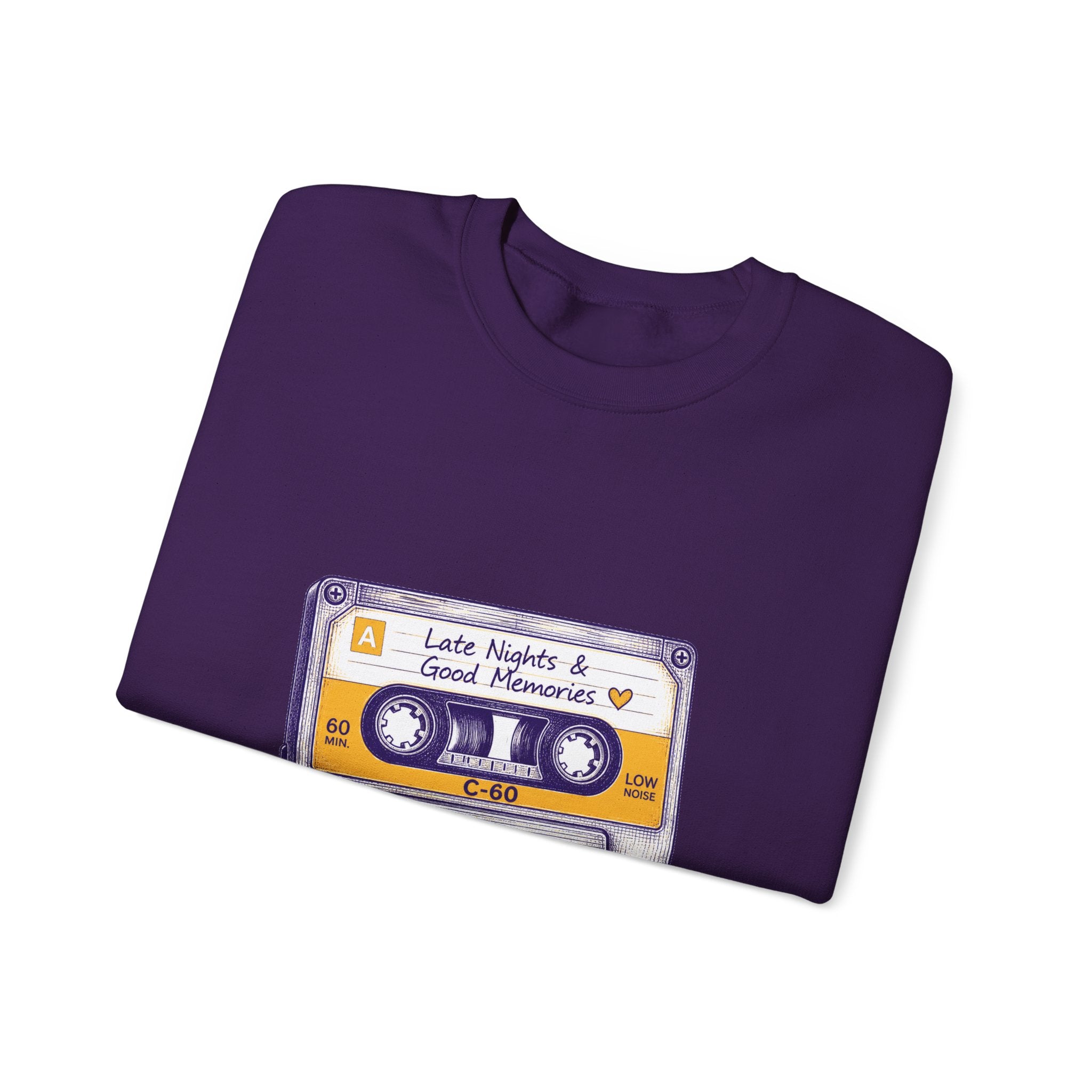 Matching Couple Sweatshirt - Vinyl & Cassette Matching Couple Premium Fleece Sweatshirt Hand-Drawn Art His Hers Anniversary Gift - Design B