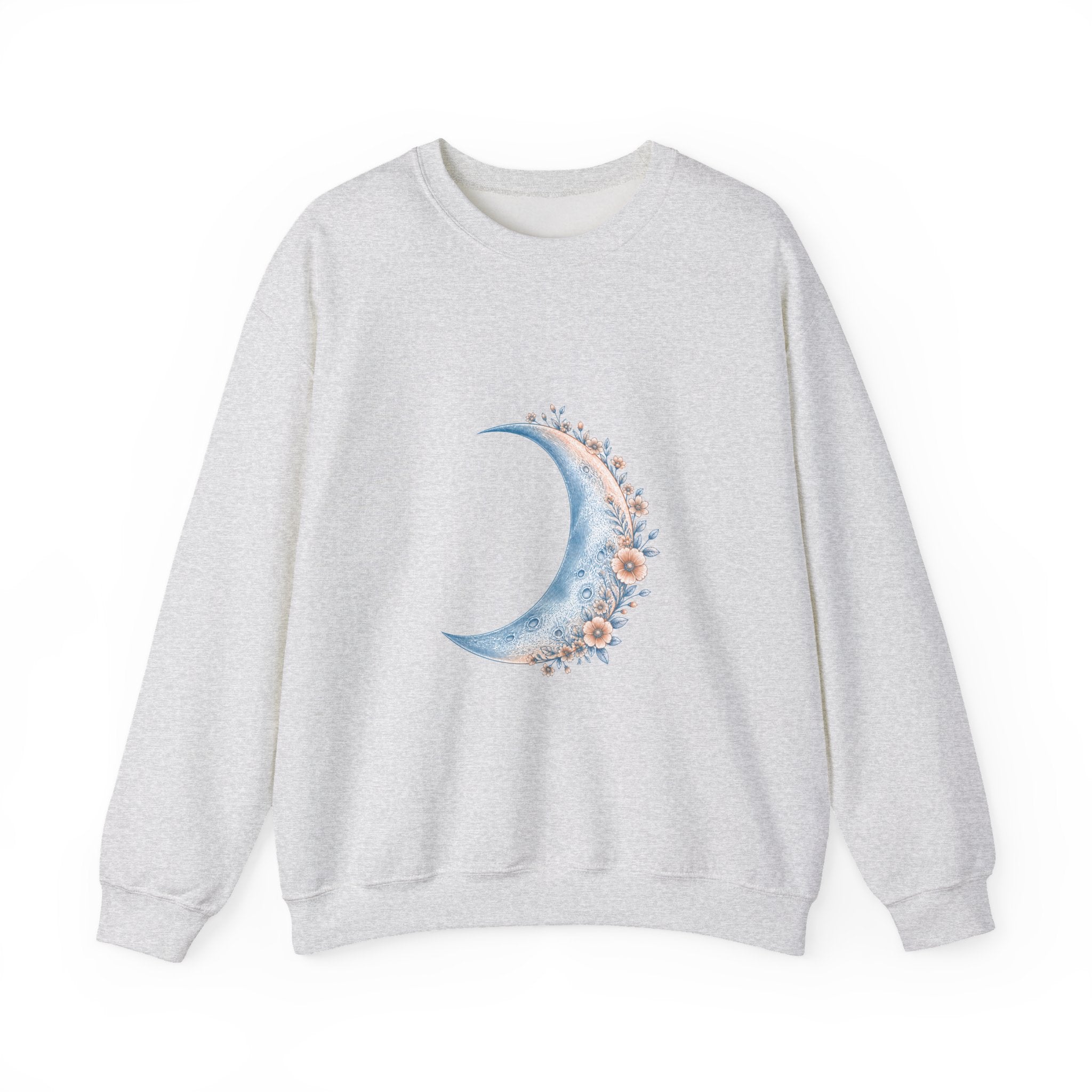 Matching Couple Sweatshirt - Waxing & Waning Moon Matching Couple Crewneck Sweatshirt Vintage Art His Hers Wedding Gift - Design A