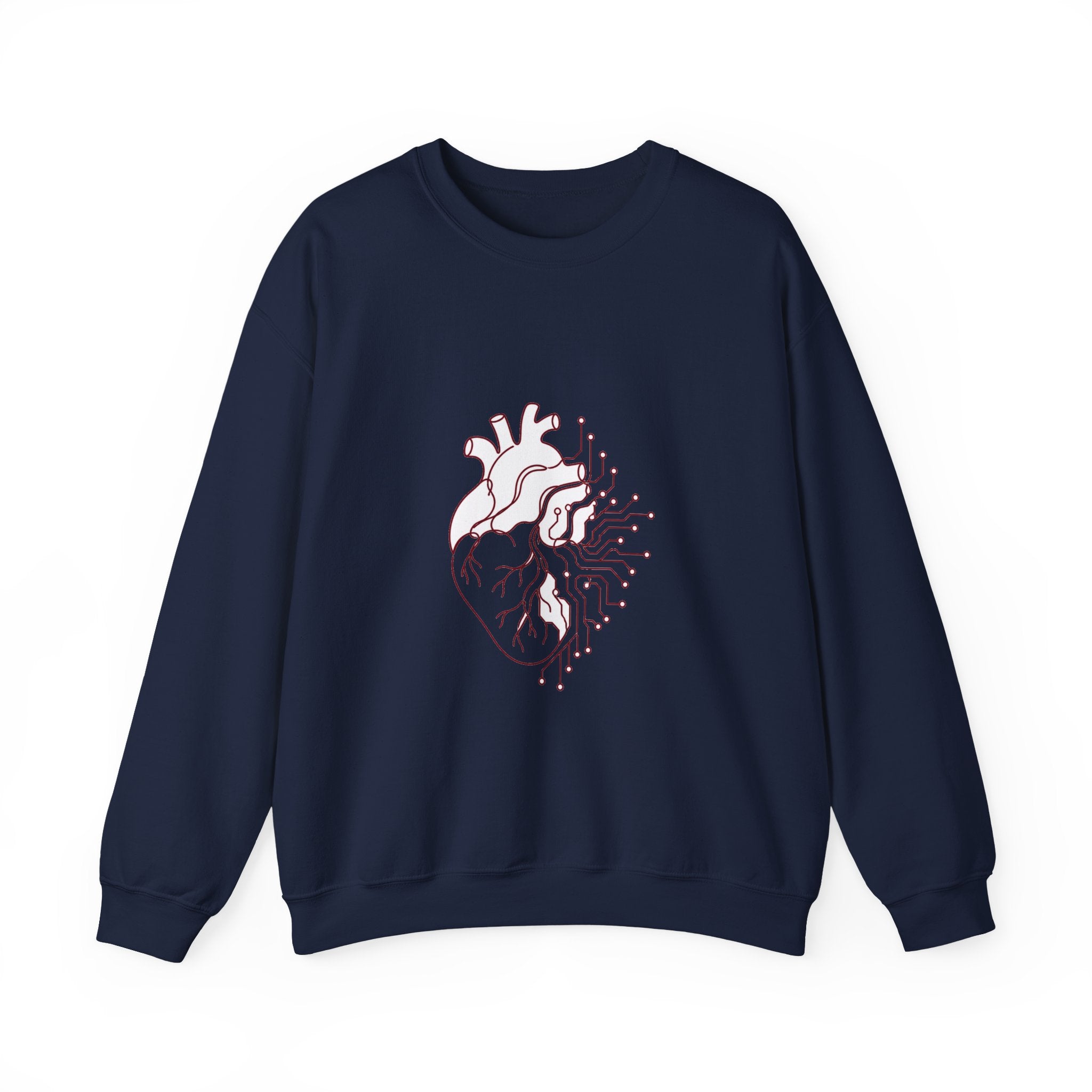 Matching Couple Sweatshirt - Robot & Heart Matching Couple Comfort Colors Crew Minimalist Art His Hers Christmas Gift - Design B