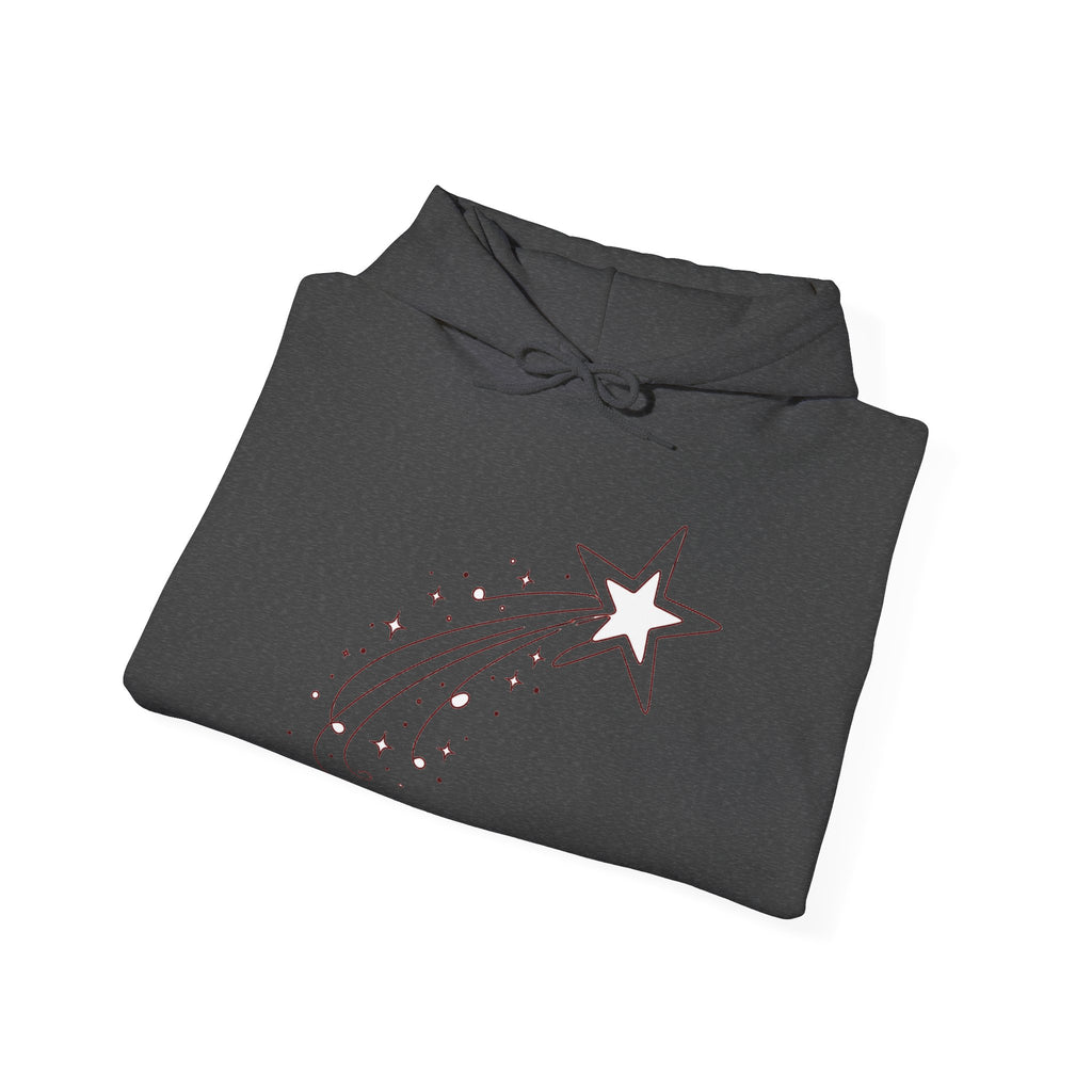 Matching Couple Sweatshirt - Shooting Star & North Star Matching Couple Hooded Sweatshirt Minimalist Art His Hers Valentine Gift - Design A