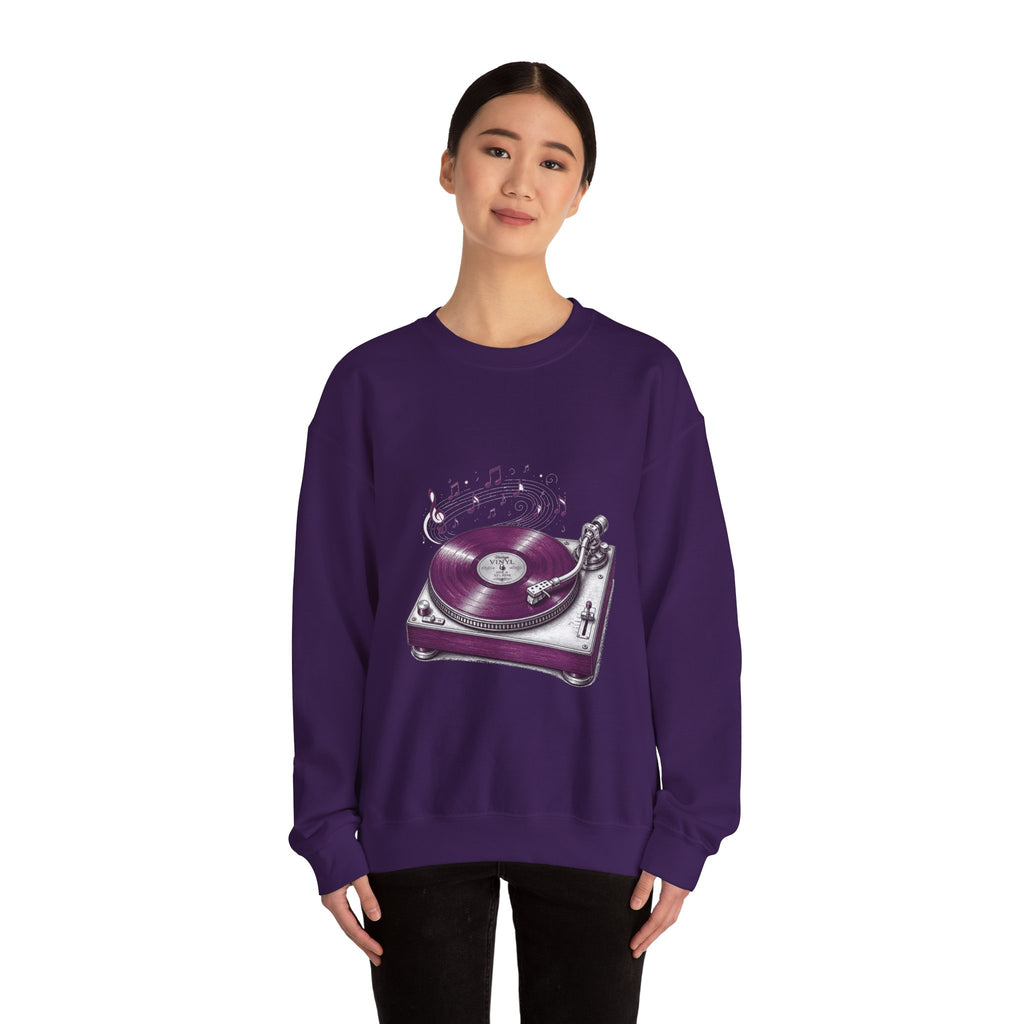 Matching Couple Sweatshirt - Vinyl & Cassette Matching Couple Crewneck Sweatshirt Hand-Drawn Art His Hers Best Friend Gift - Design A