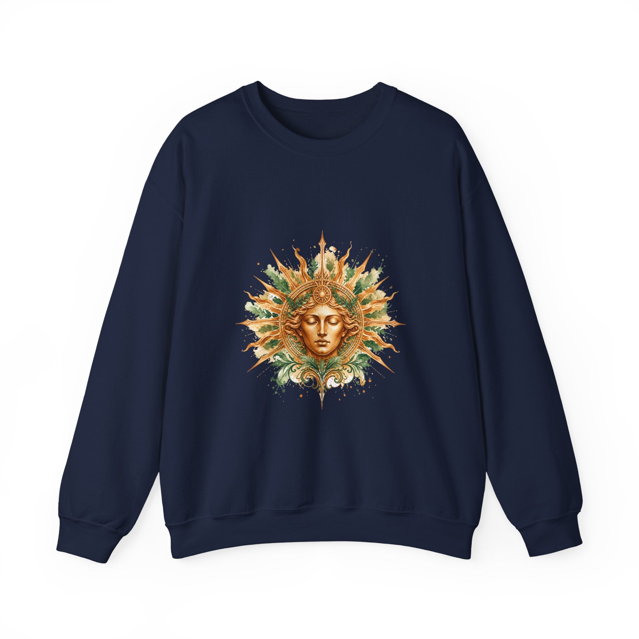 Matching Couple Sweatshirt - Helios & Selene Matching Couple Crewneck Sweatshirt Watercolor Art His Hers Engagement Gift - Design A