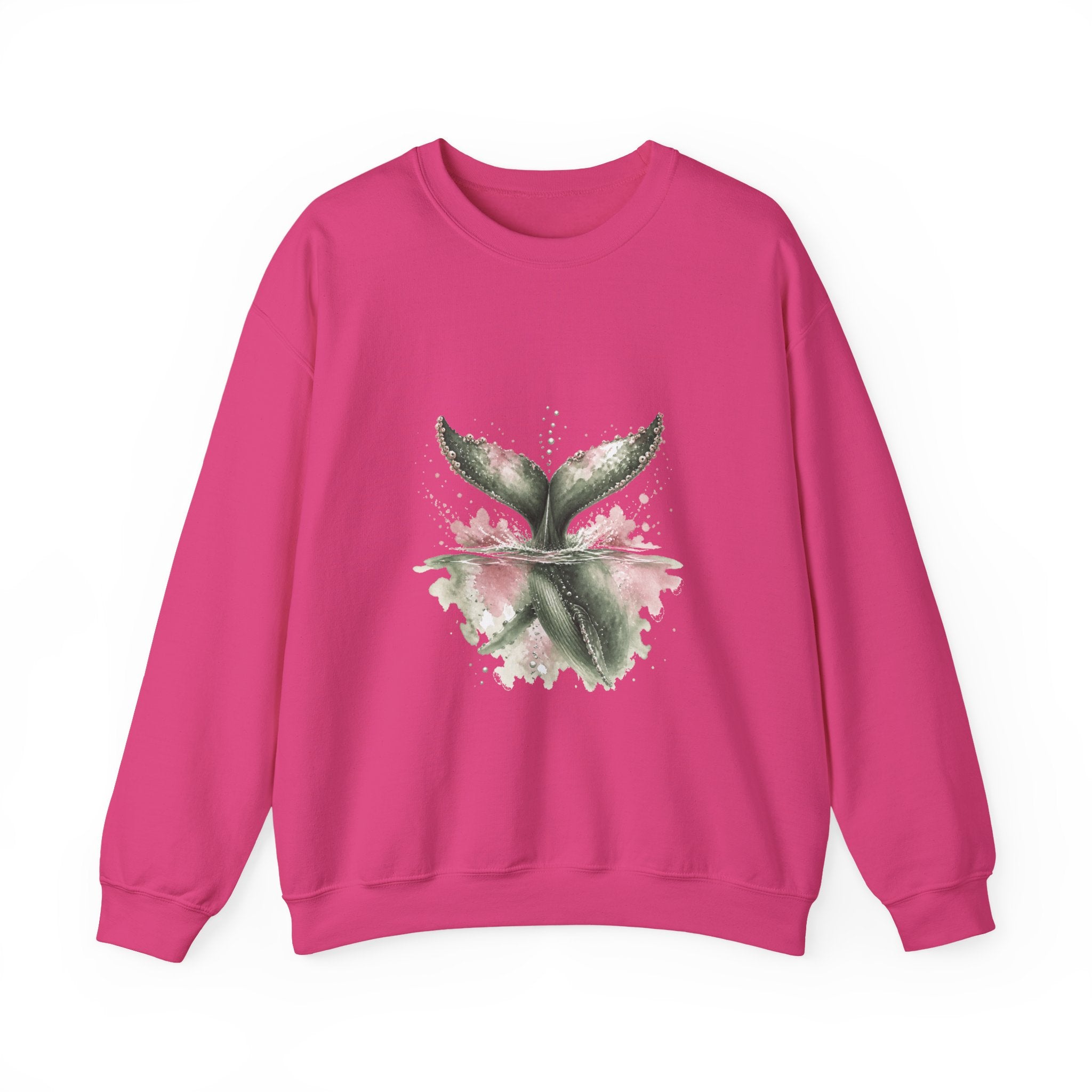 Matching Couple Sweatshirt - Eagle & Whale Matching Couple Comfort Colors Crew Watercolor Art His Hers Birthday Gift - Design B